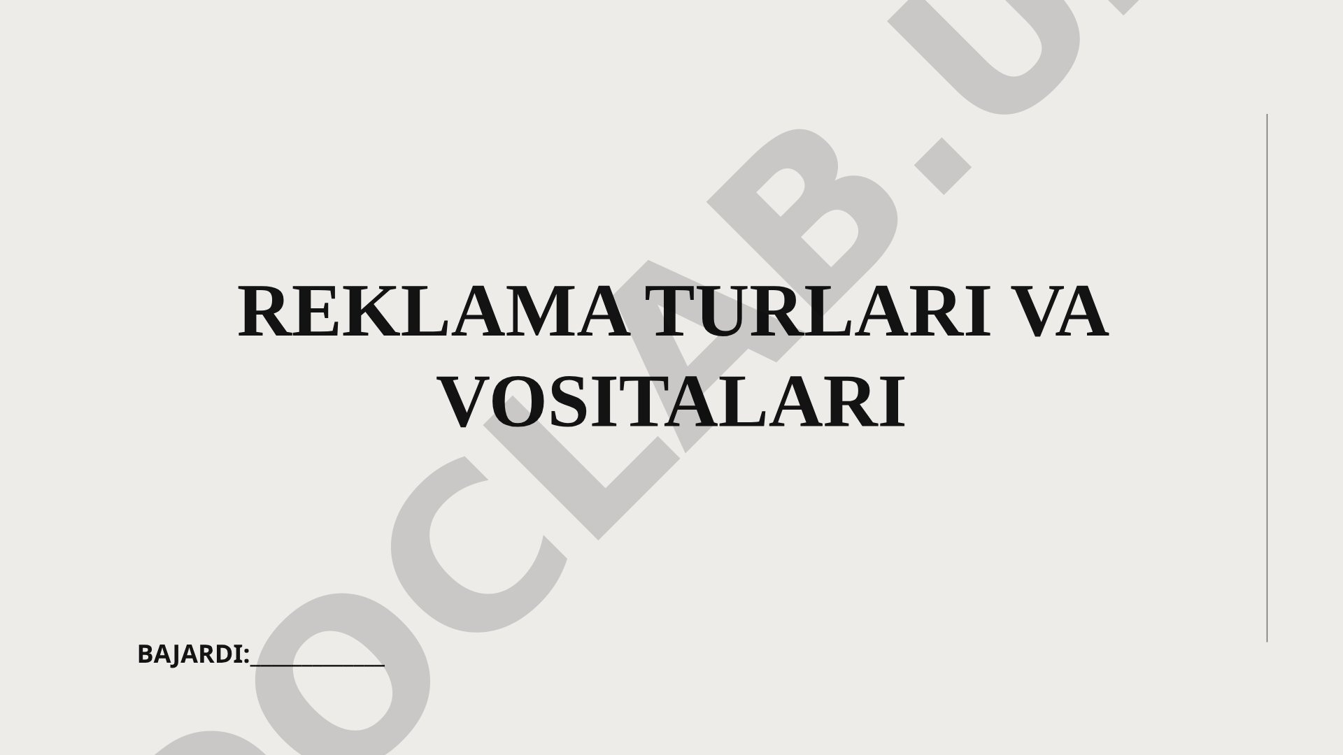 Reklama turlari va vositalari