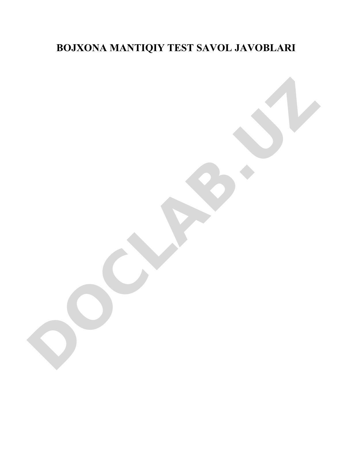 Bojxona mantiqiy test savol javoblari