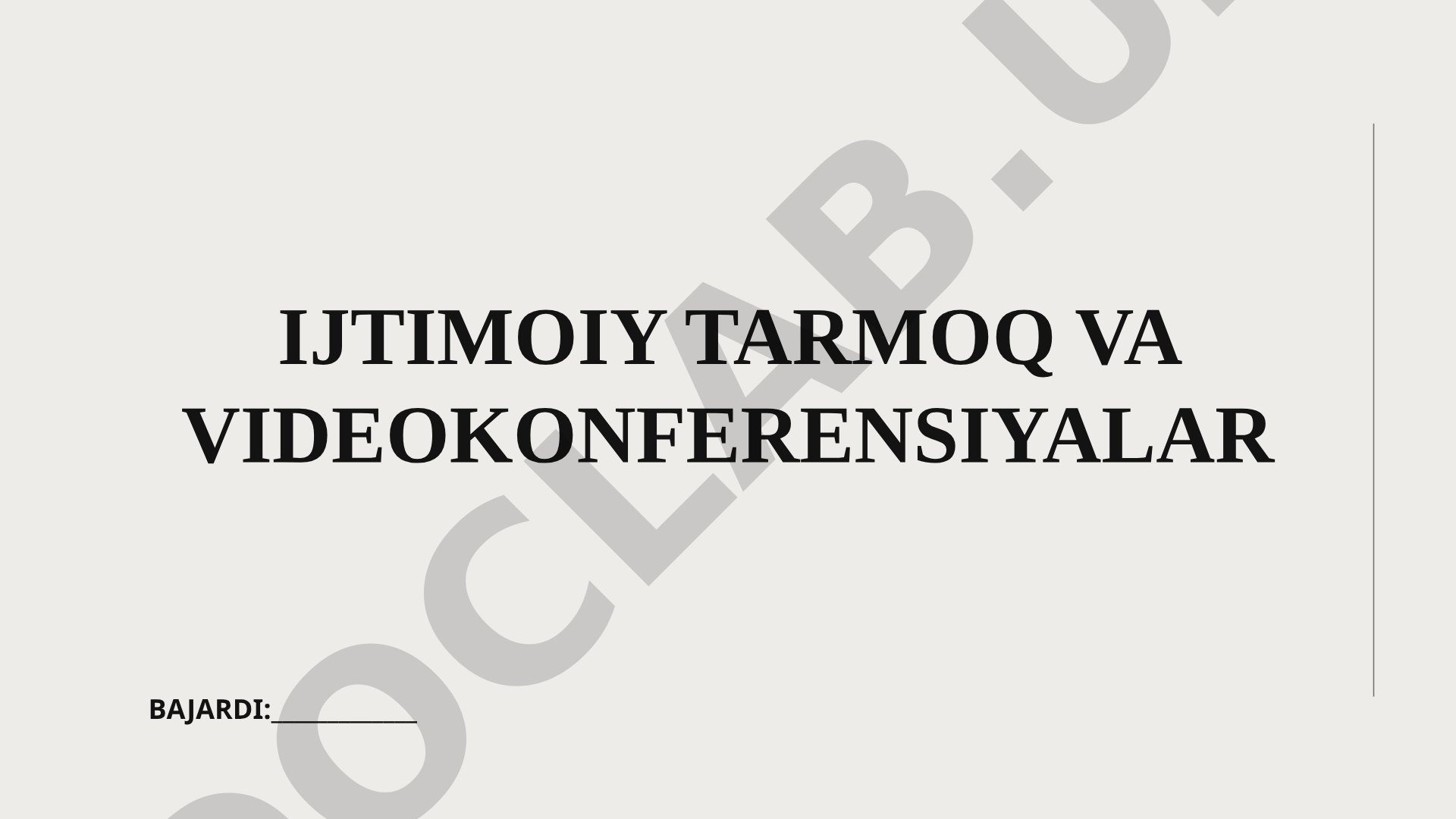 Ijtimoiy tarmoq va videokonferensiyalar