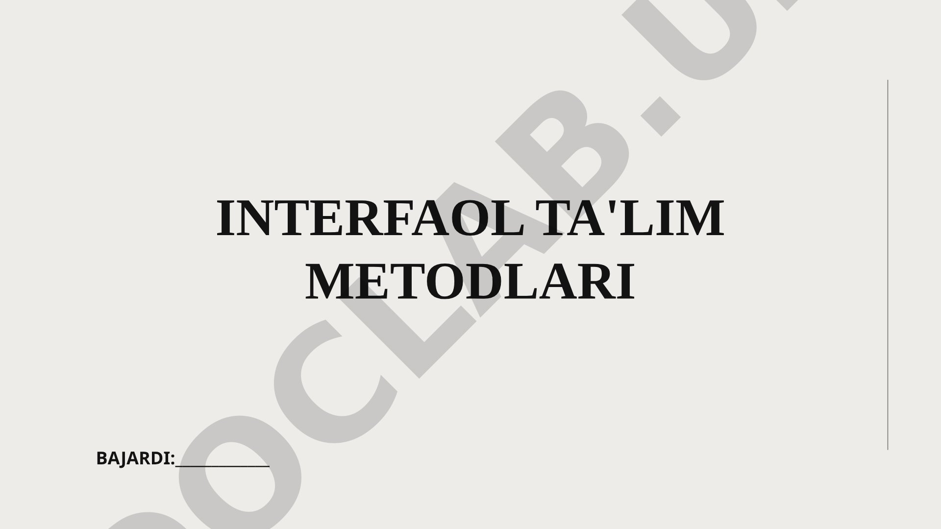 Interfaol ta'lim metodlarining mazmuni va ahamiyati