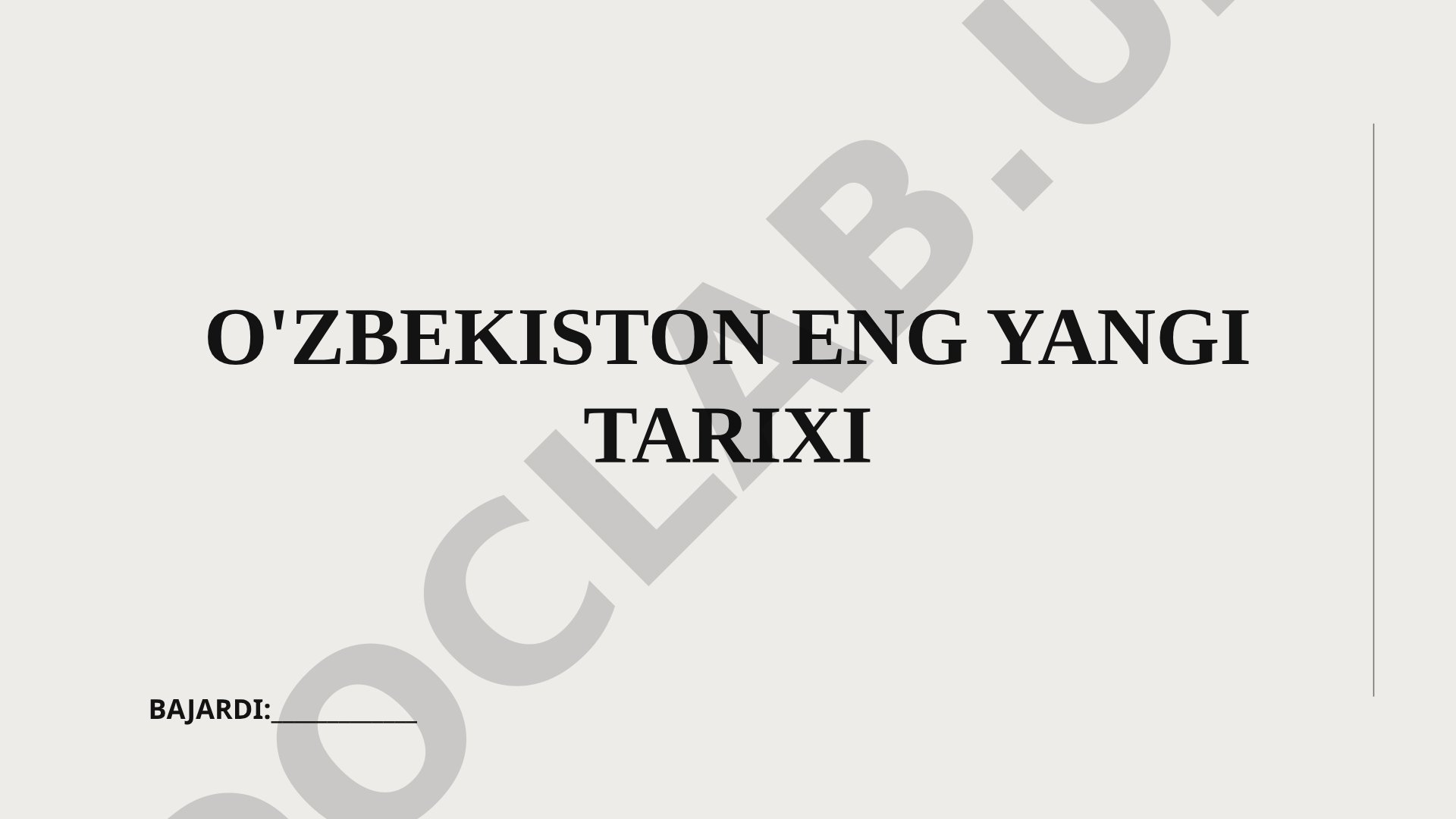 O'zbekiston mustaqilligi, davlat qurilishi va rivojlanish yo'nalishlari yoritilgan