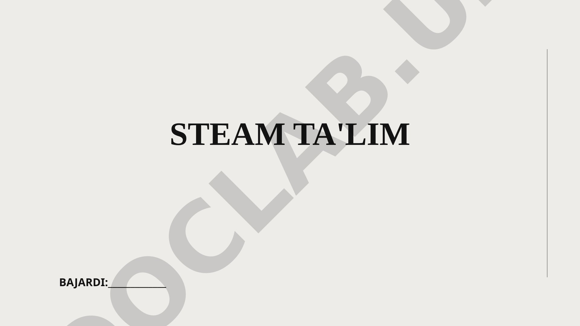 Boshlang'ich sinflarda STEAM ta'lim tushunchasi va maqsadi yoritilgan