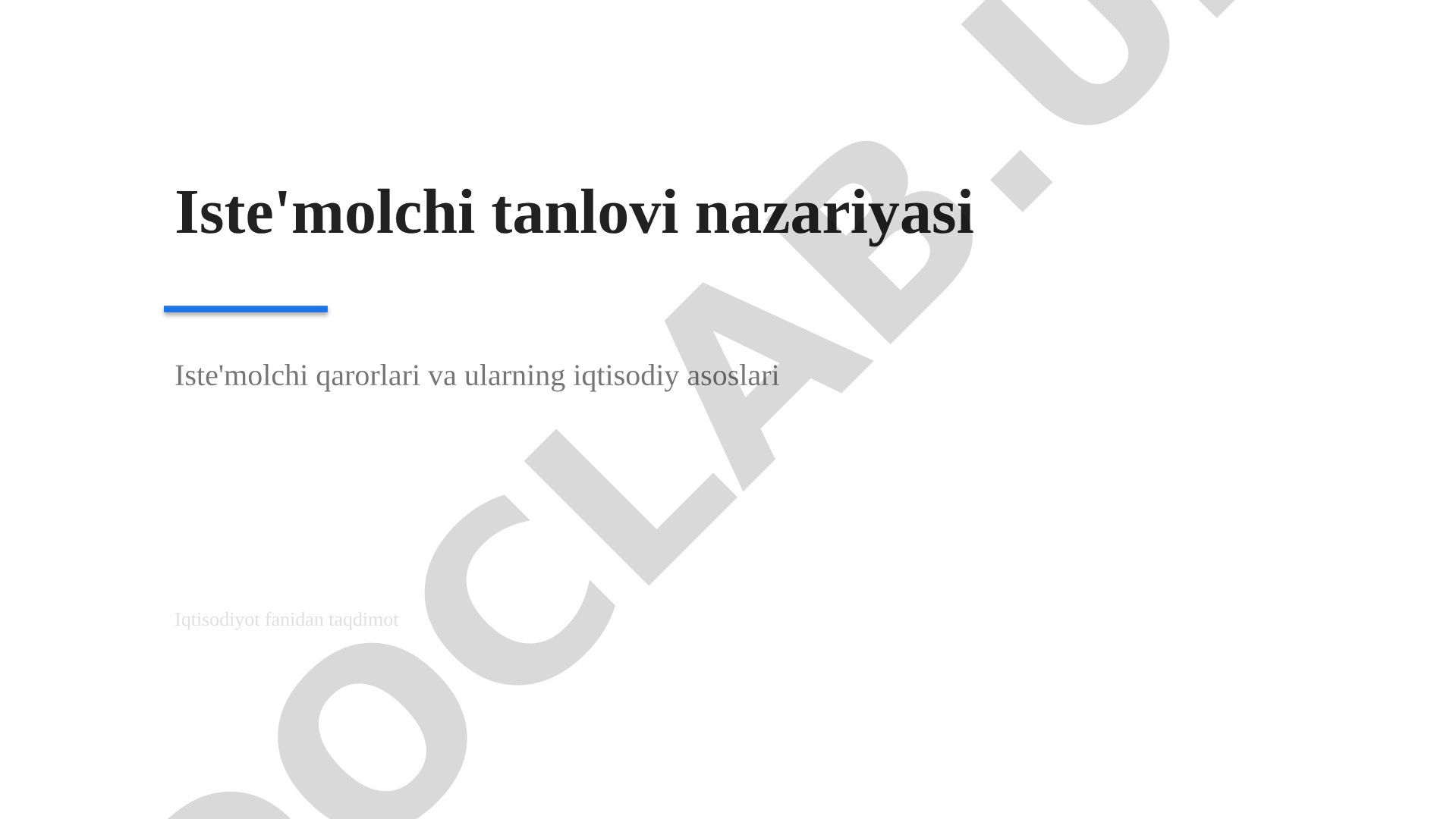Iste'molchi tanlovi, byudjet chegarasi, marjinal foyda va indifferens egri chiziqlari