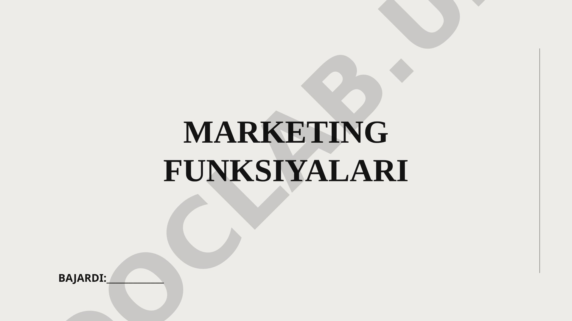 Marketing funksiyalari tushunchasi va ularning amaliy ahamiyati