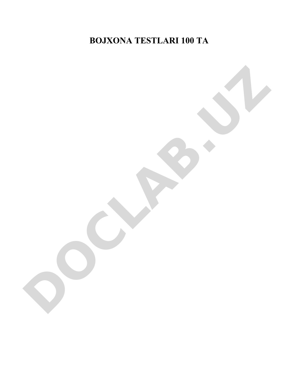 Bojxona testlari 100 ta