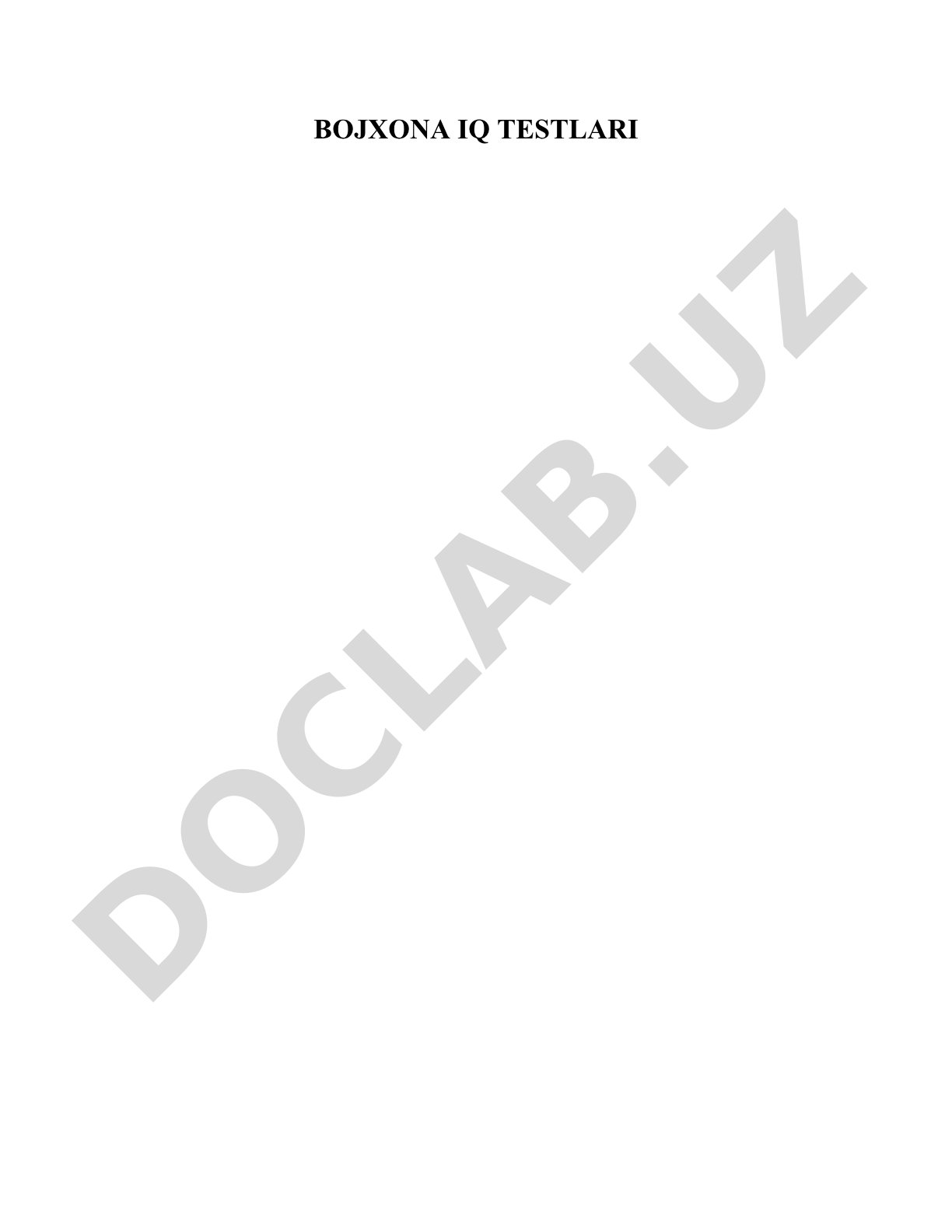 Bojxona IQ testlari