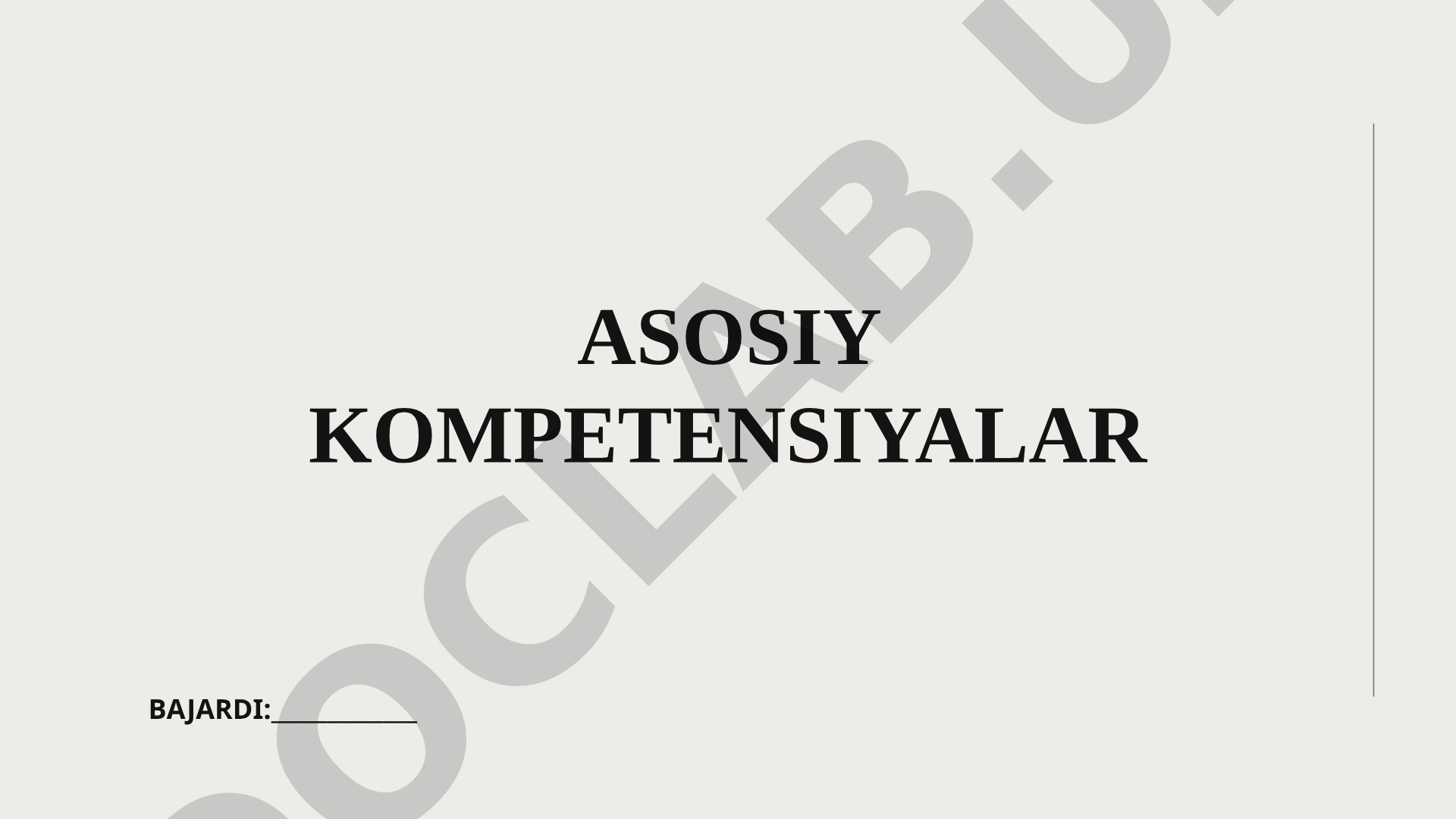 Asosiy kompetensiyalar tushunchasi va turlari haqida taqdimot