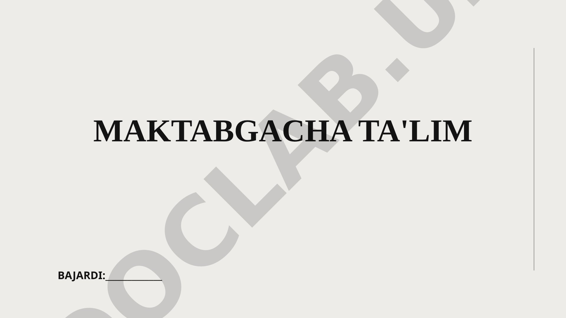 Maktabgacha ta'lim tushunchasi, maqsadi va rivojlanish asoslari