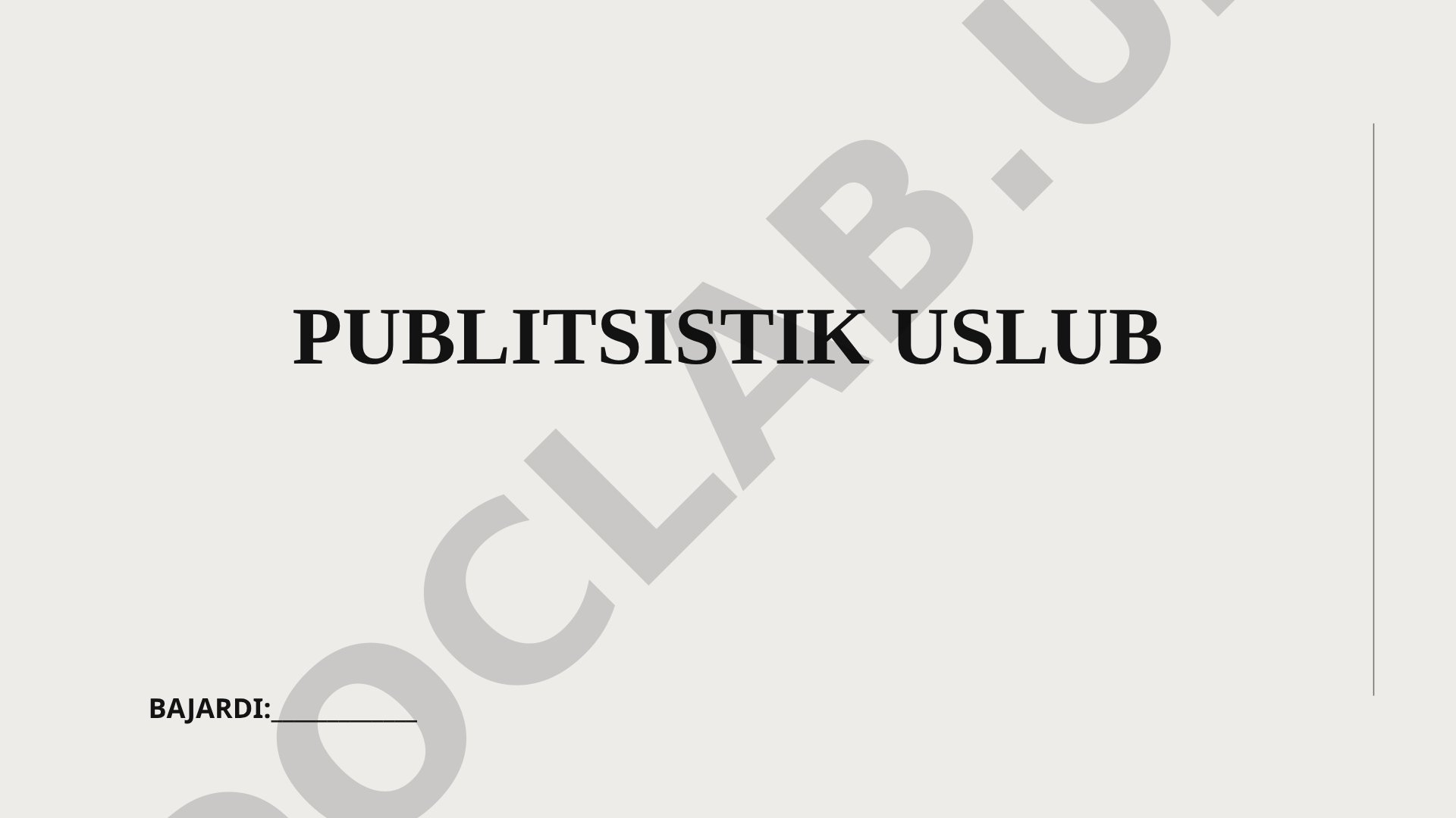 Publitsistik uslub tushunchasi, uning xususiyatlari va ta'limdagi ahamiyati