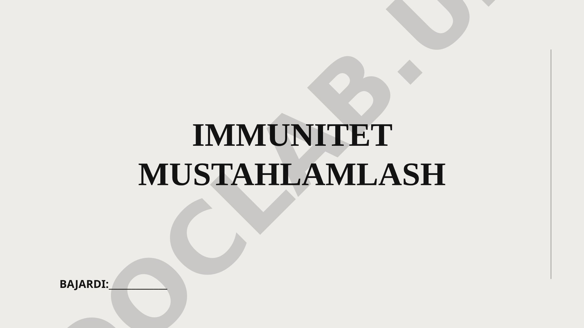 Immunitet tizimini mustahkamlash usullari va kasalliklardan himoyalanish haqida