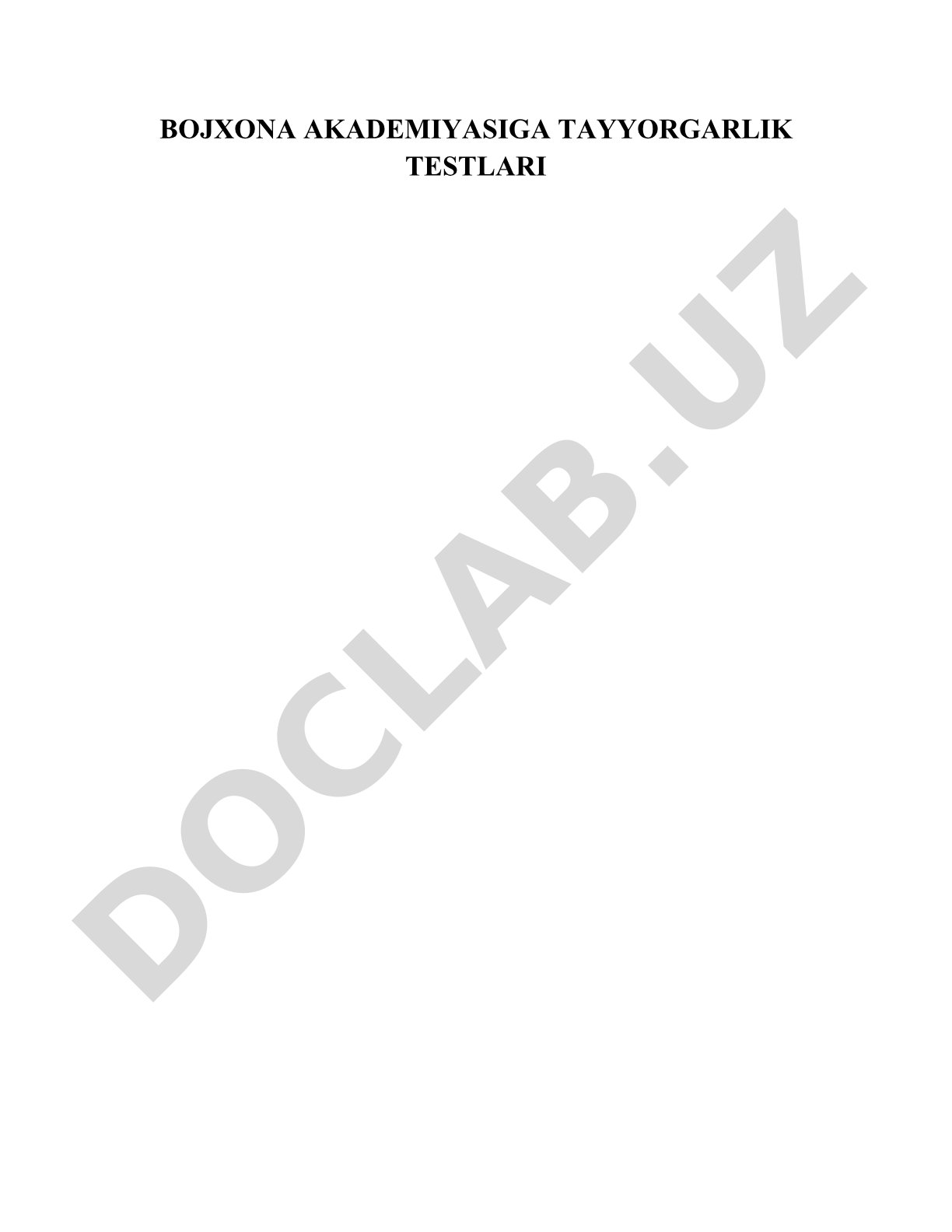 Bojxona akademiyasiga tayyorgarlik testlari