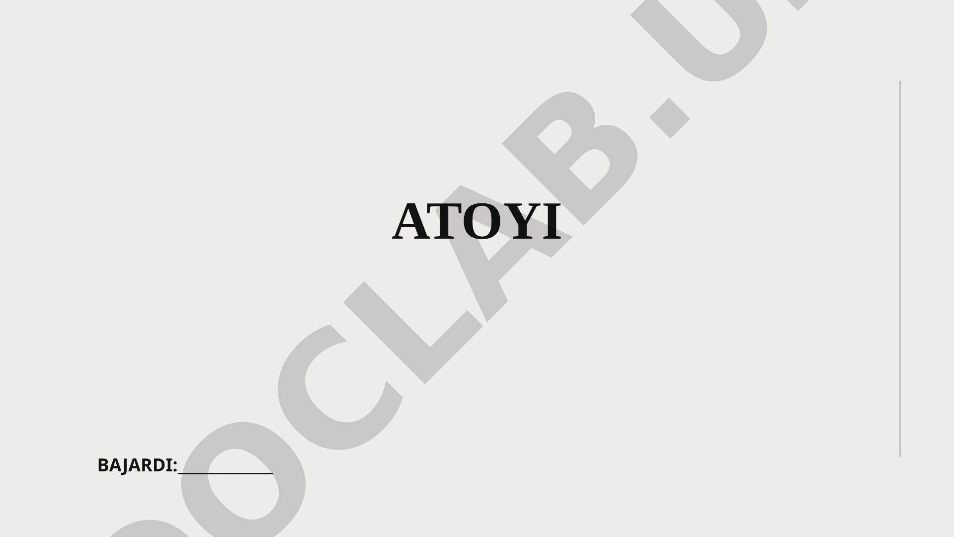Atoyi tushunchasi, uning shaxsni nomlash tizimidagi o'rni va turlari haqida