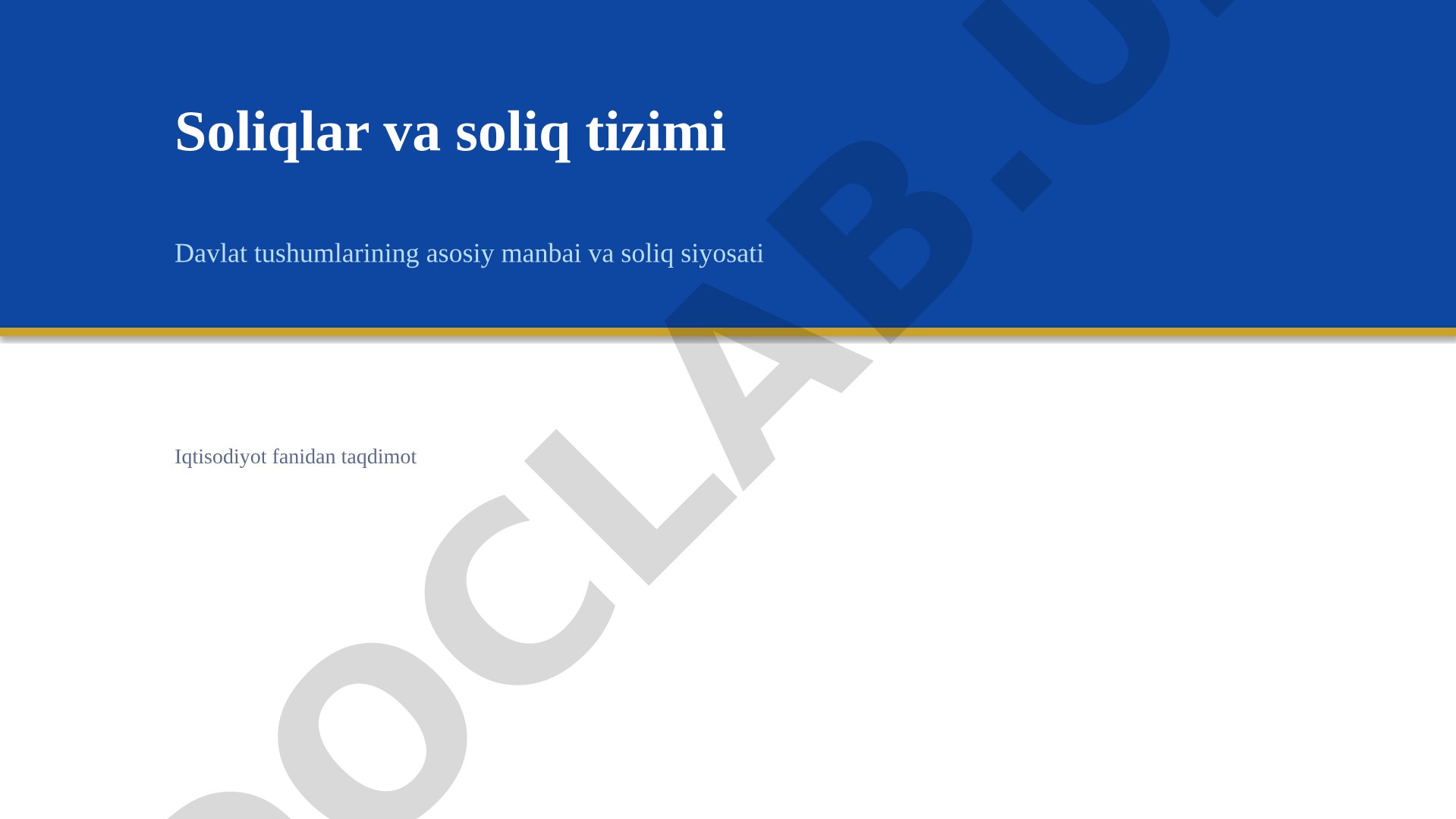 Soliqlar va soliq tizimi