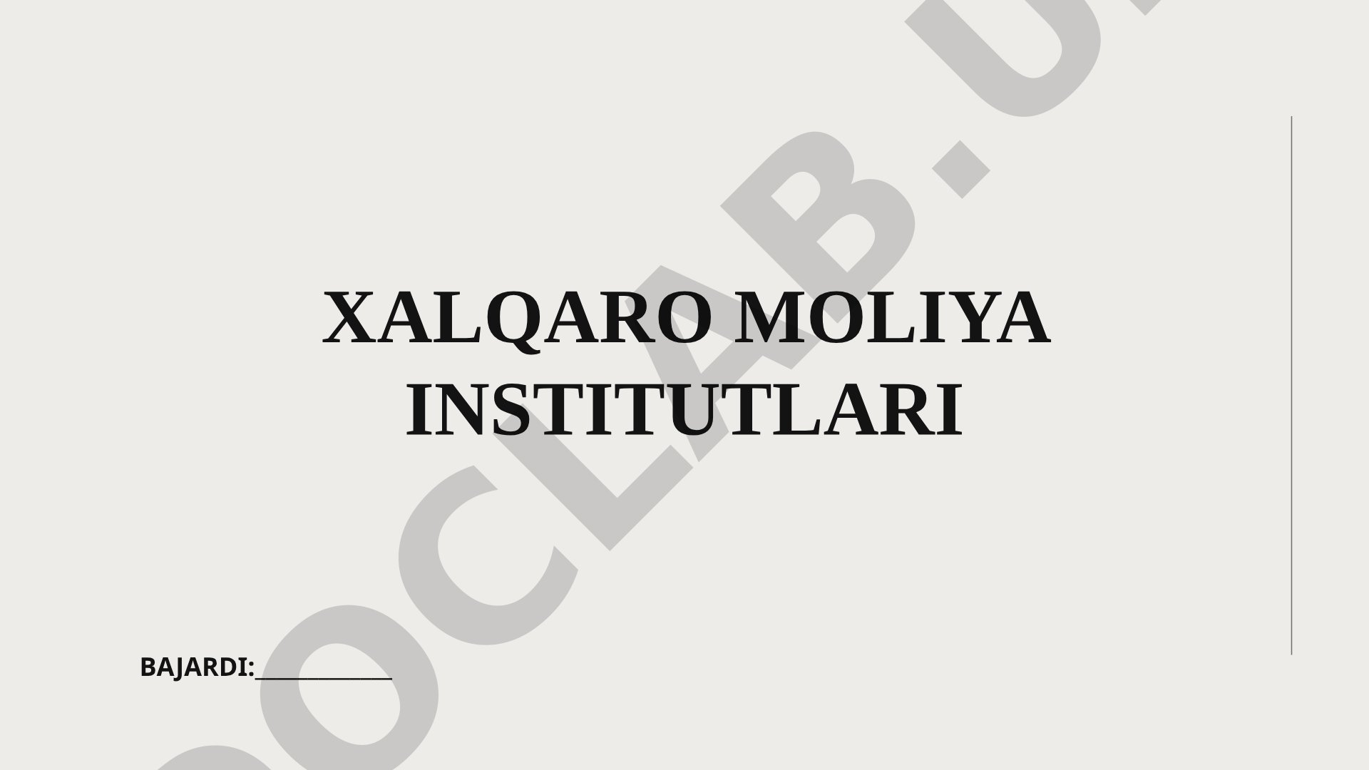 Global iqtisodiy barqarorlikni ta'minlash uchun davlatlararo tashkilotlar haqida taqdimot