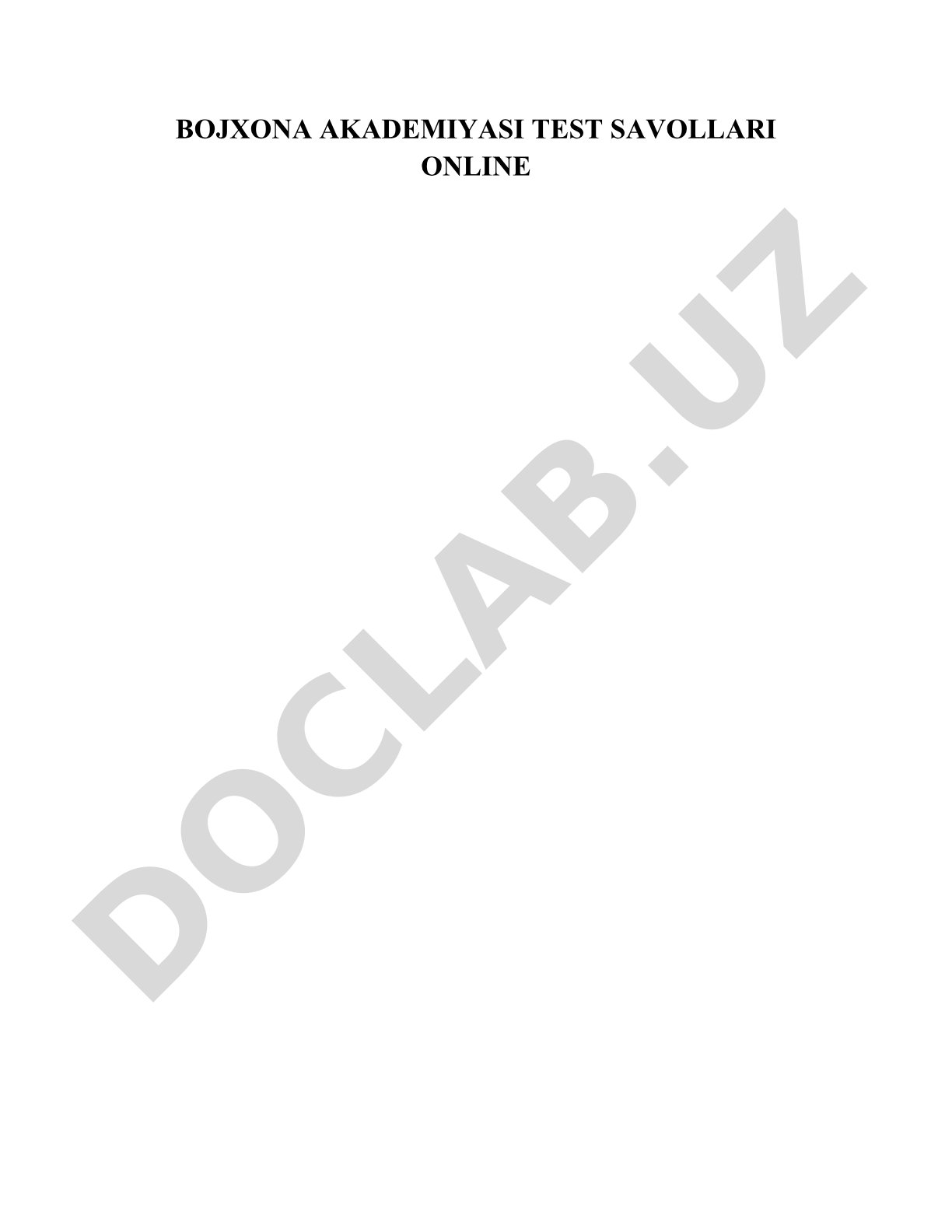 Bojxona akademiyasi test savollari online