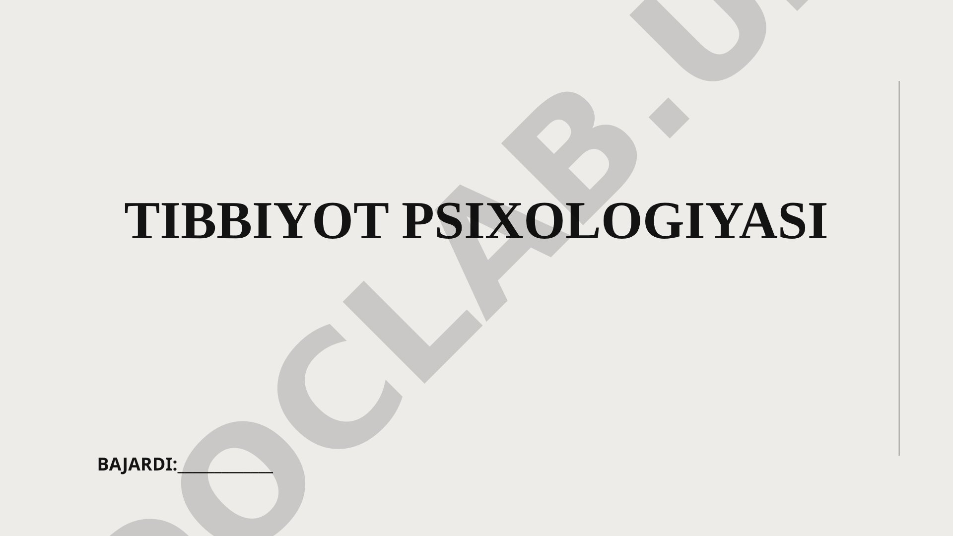 Tibbiyot psixologiyasi tushunchasi, tarixi va amaliyotda qo'llanilishi yoritilgan