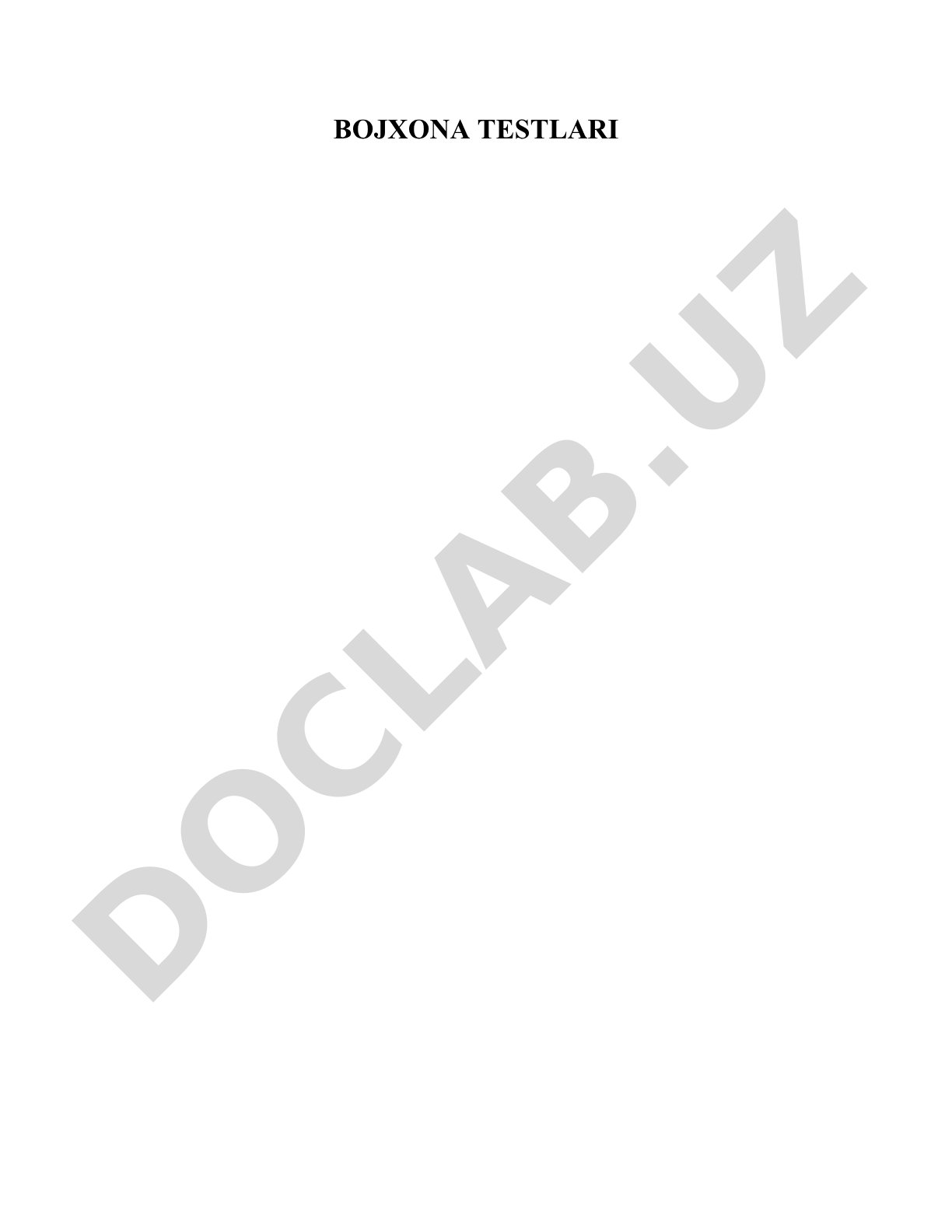 Bojxona testlari