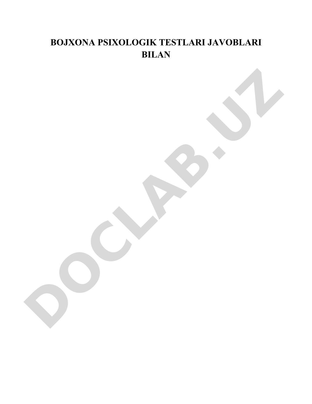 Bojxona psixologik testlari javoblari bilan