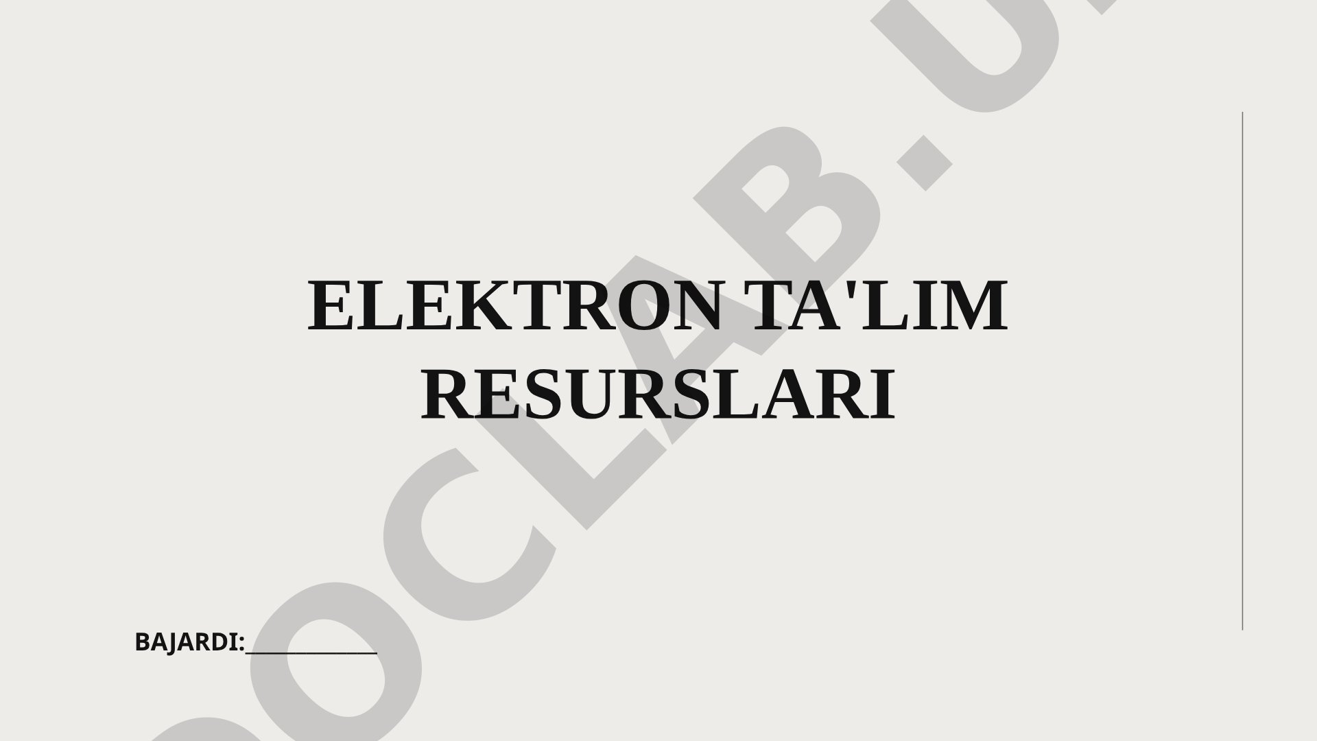 Elektron ta'lim resurslari haqida tushuncha, turlari va qo'llanilishi