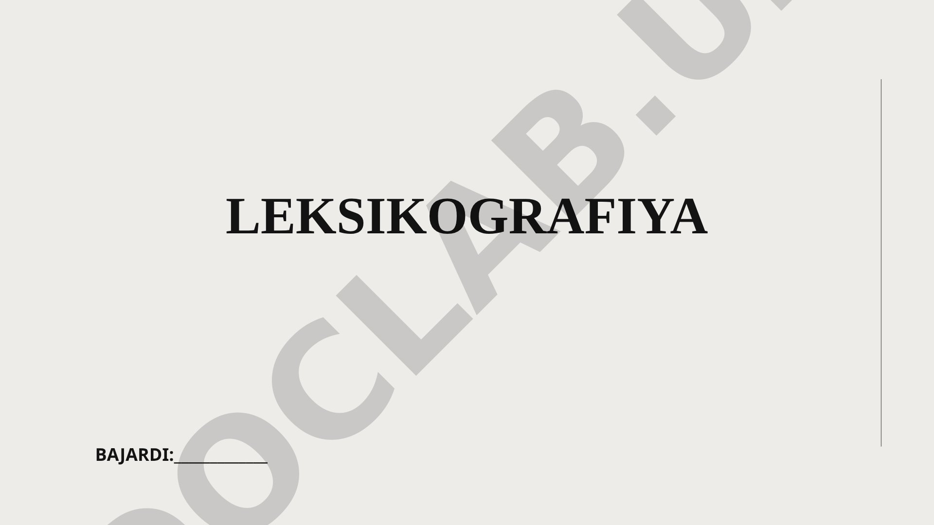 Leksikografiya lug'atlar tuzish fani va lug'at turlari haqida