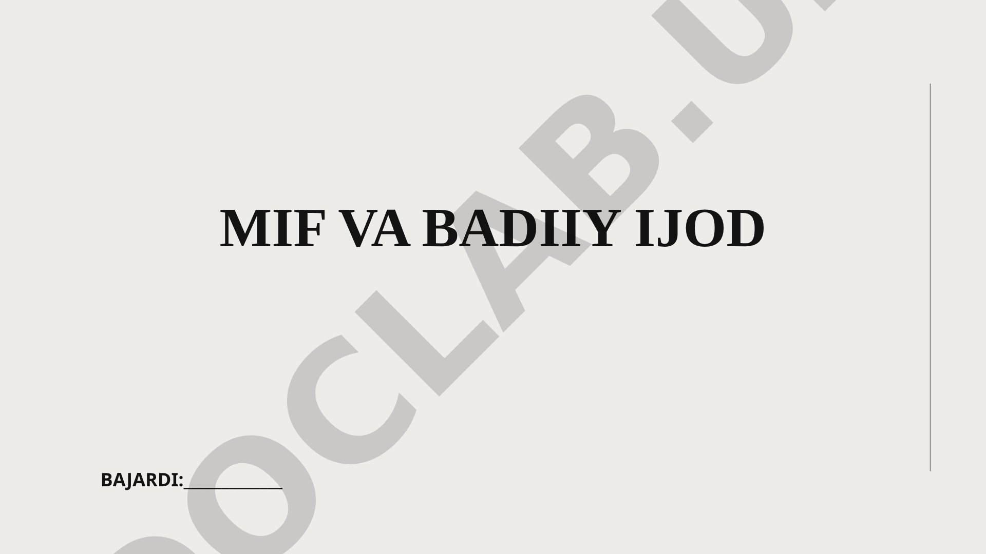 Mif va badiiy ijod
