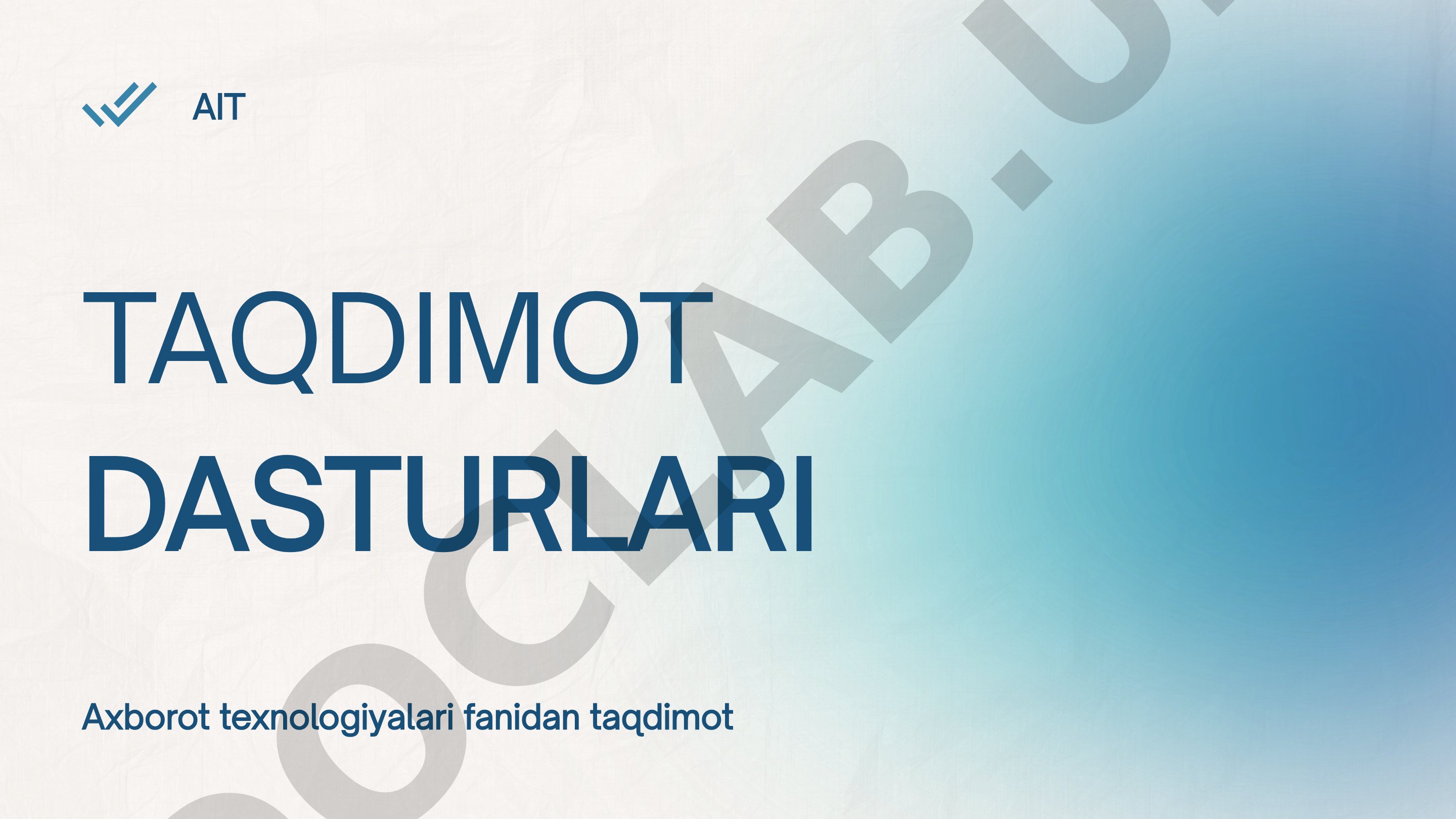 Taqdimot dasturlari tushunchasi, turlari va afzalliklari