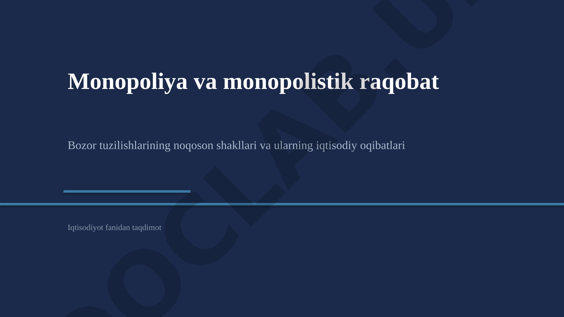 Monopoliya va monopolistik raqobat