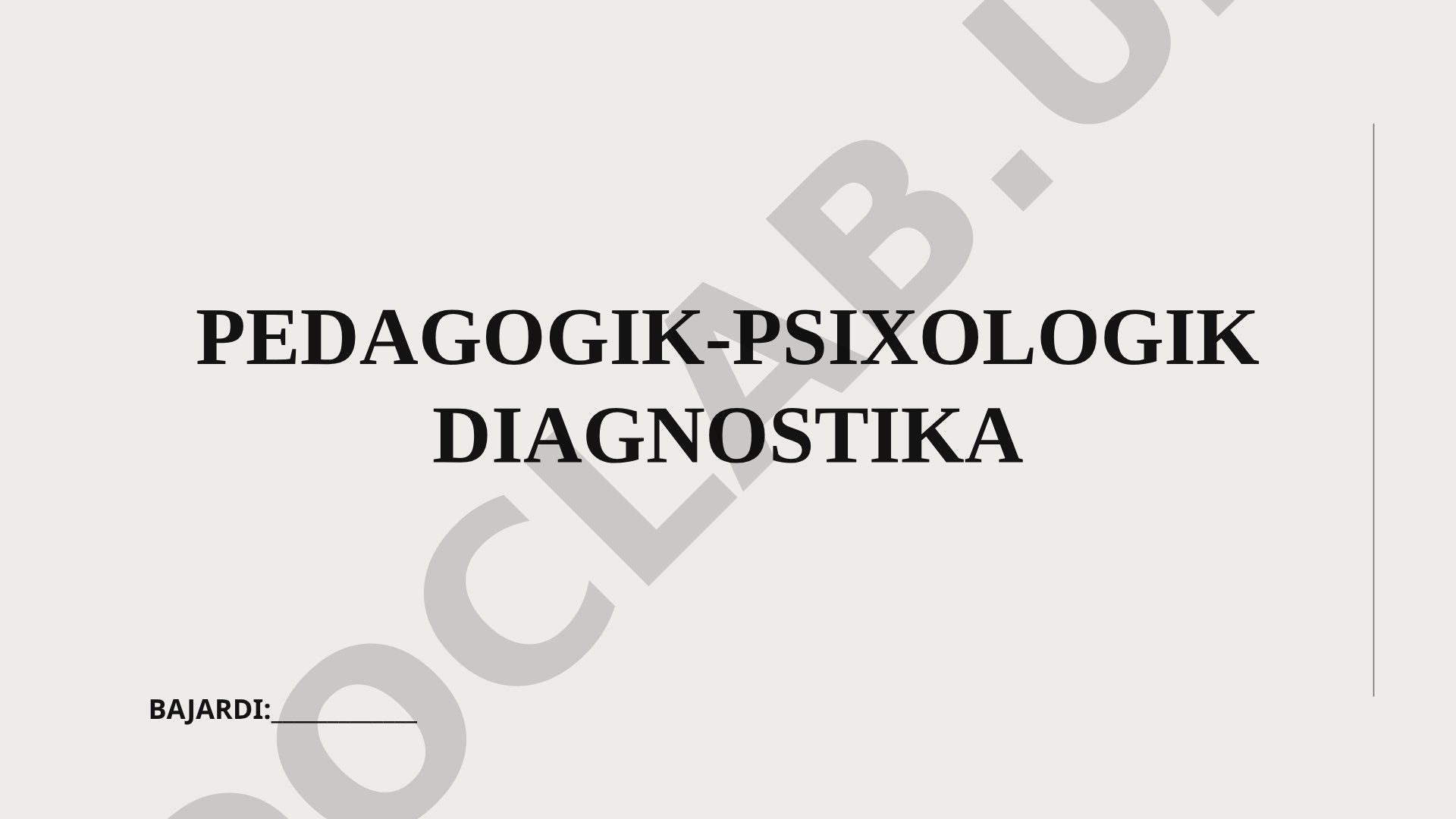 Pedagogik-psixologik diagnostika mavzusidagi taqdimot: tushuncha, maqsad va vazifalar