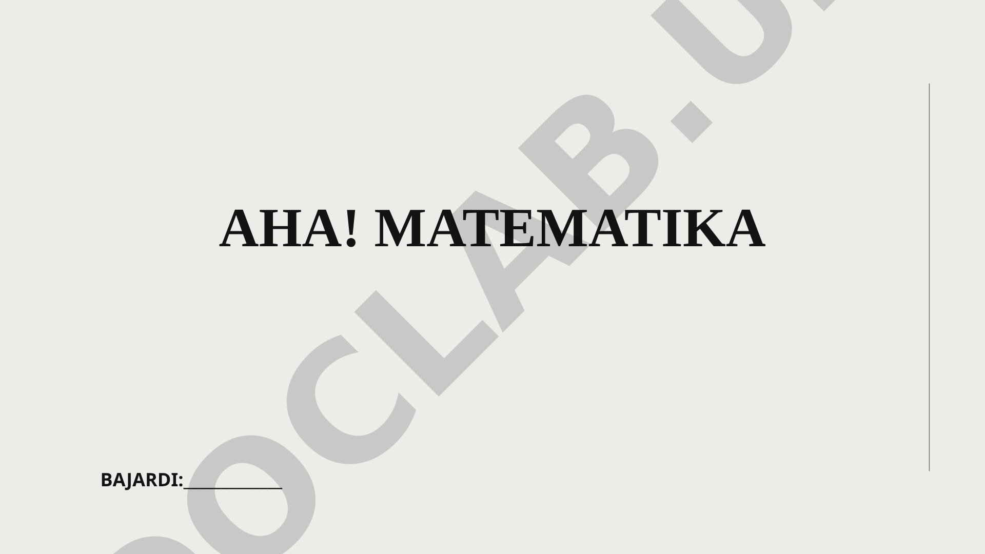 Aha! Matematika — matematikani qiziqarli va oson o'rgatish metodikasi
