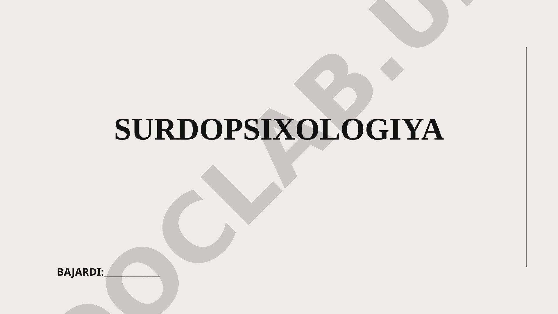 Surdopsixologiya — eshitish qobiliyati past shaxslar psixologiyasi haqida