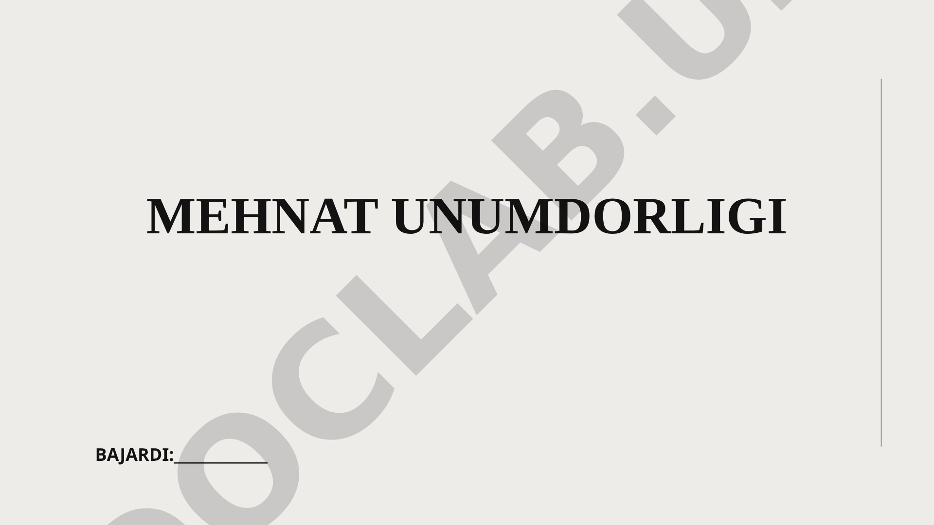 Mehnat unumdorligi haqida tushuncha, uni oshirish usullari va amaliy ahamiyati