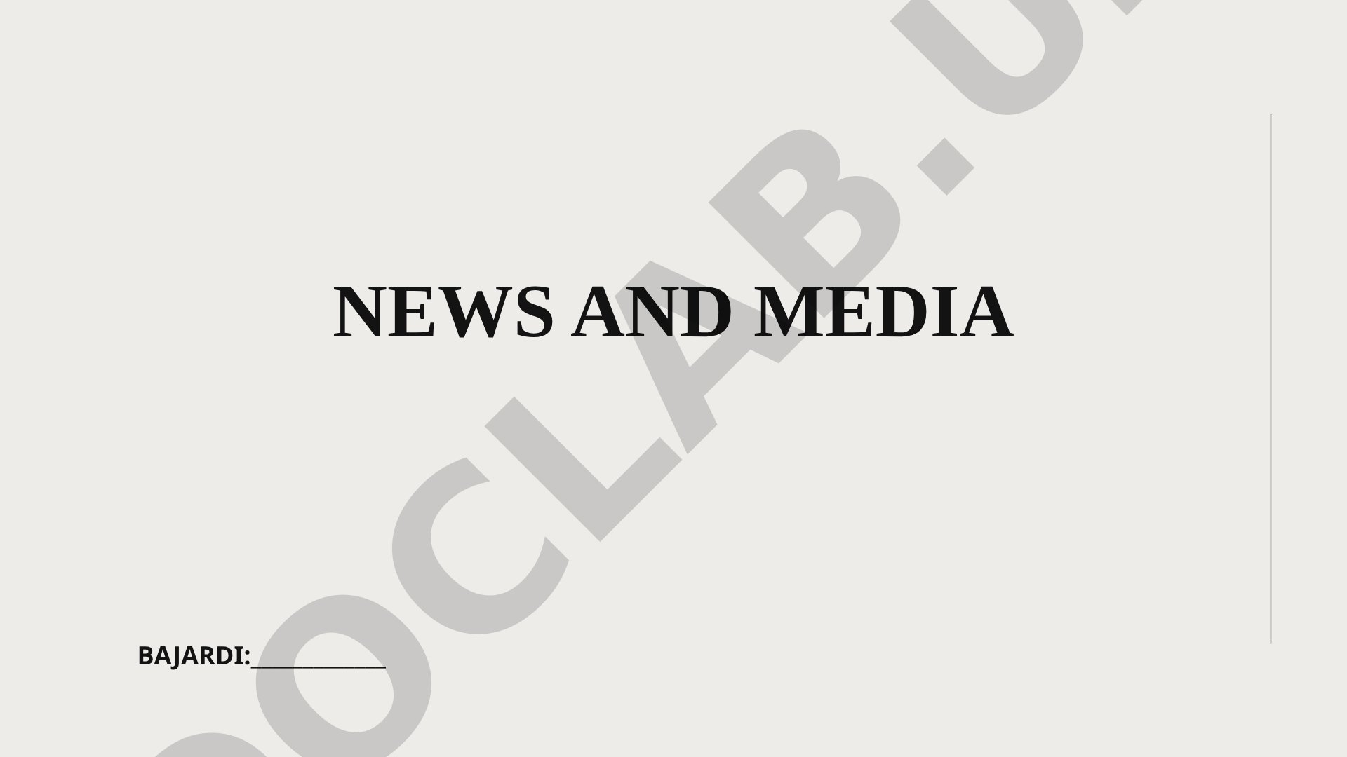 News and Media: axborot tarqatish tizimi va ommaviy axborot vositalari haqida