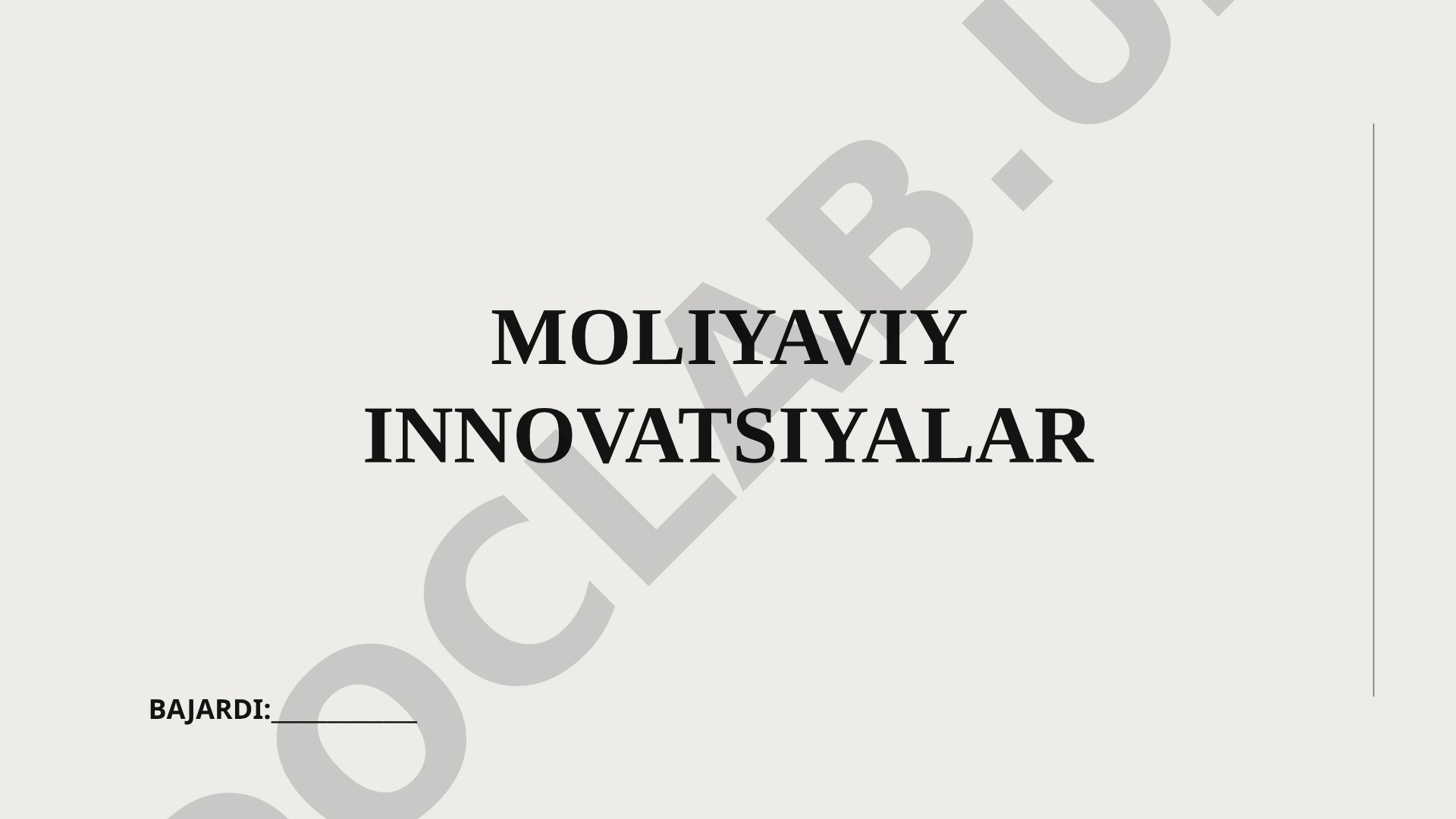 Moliyaviy innovatsiyalar tushunchasi, fintech va ularning amaliyotdagi o'rni haqida