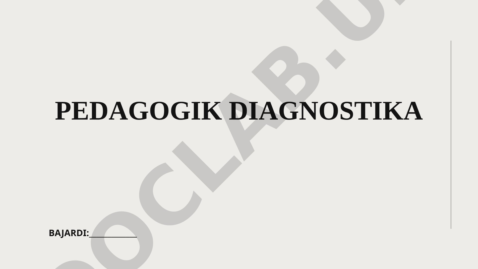 Pedagogik diagnostika o'quvchilarning ta'lim holatini aniqlash jarayoni