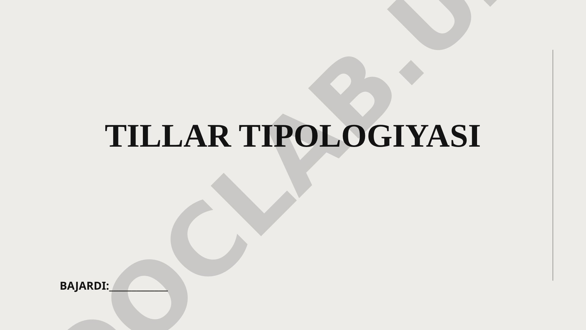 Tillar tipologiyasi, tipologiya tushunchasi va til turlari haqida taqdimot