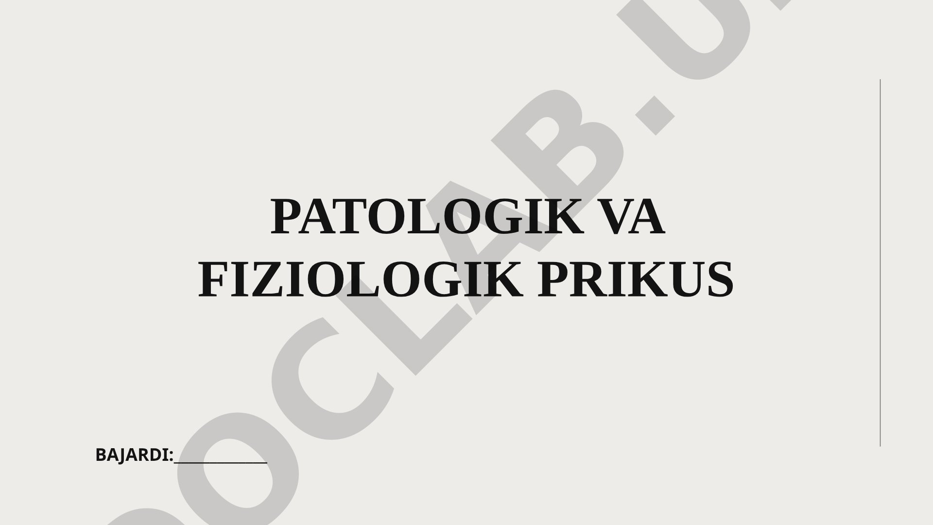 Patologik va fiziologik prikus