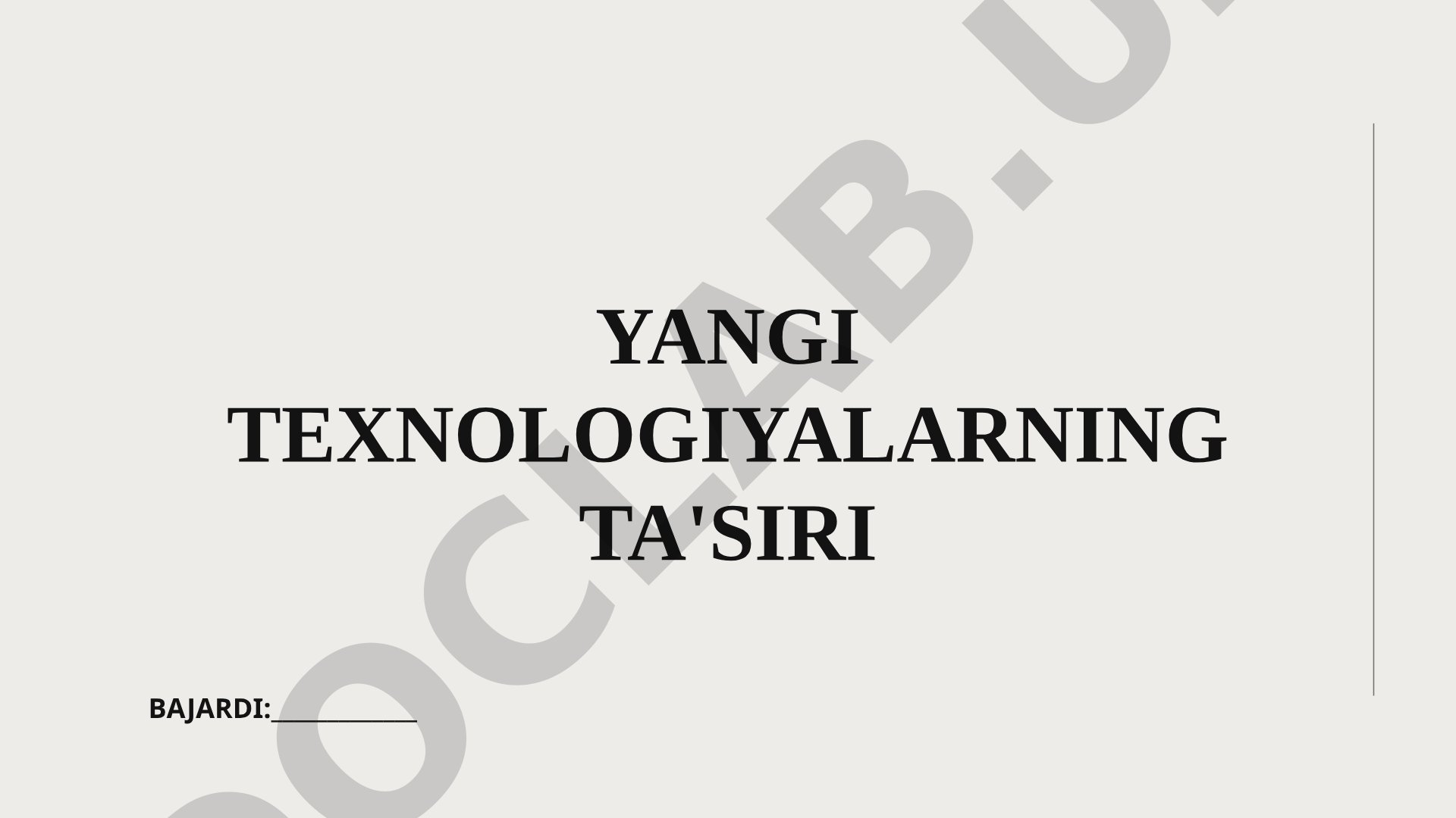 Texnologik inqilob, sun'iy intellekt va avtomatlashtirishning ta'siri haqida