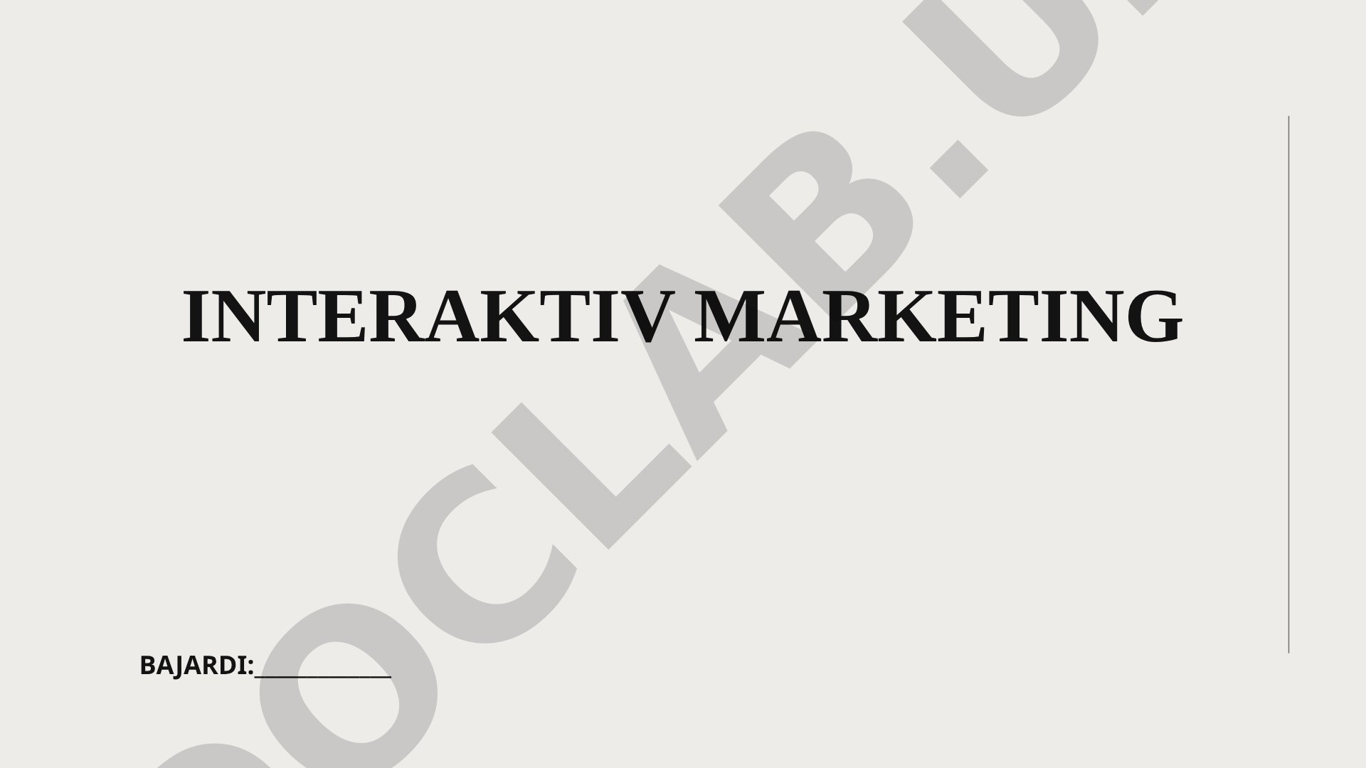 Interaktiv marketing tushunchasi va kanallari haqida taqdimot