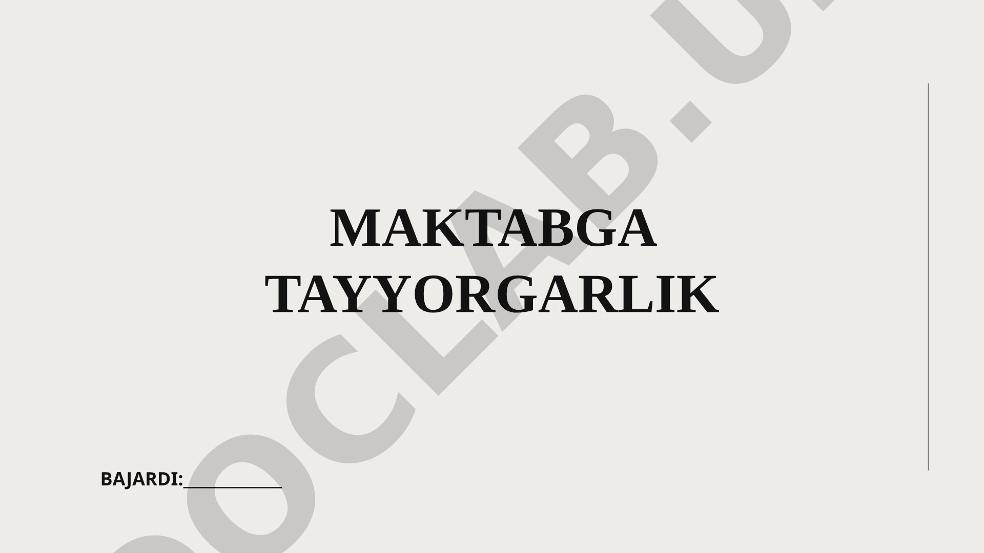 Maktabga tayyorlashda mashg'ulotlarning o'rni va ularning turlari haqida