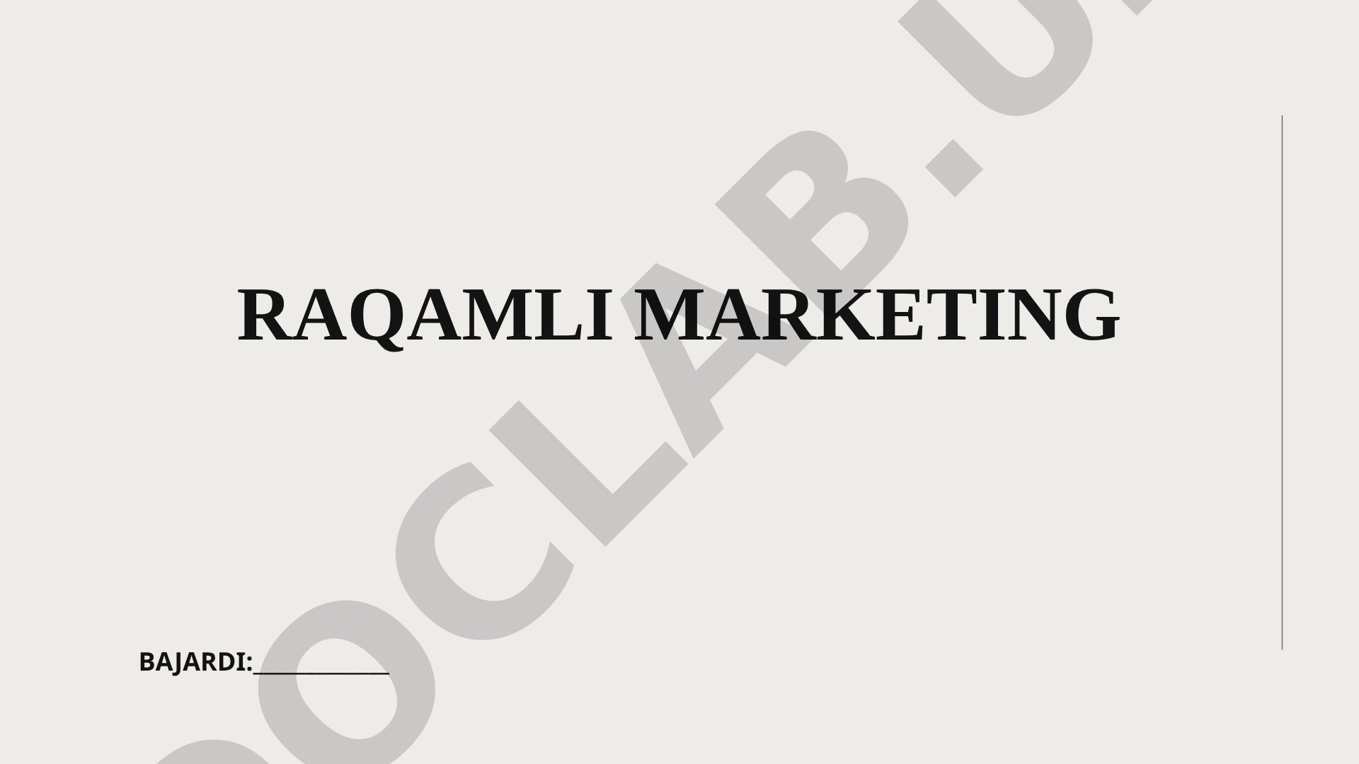 Raqamli marketing tushunchasi, tarixi va bosqichlari haqida