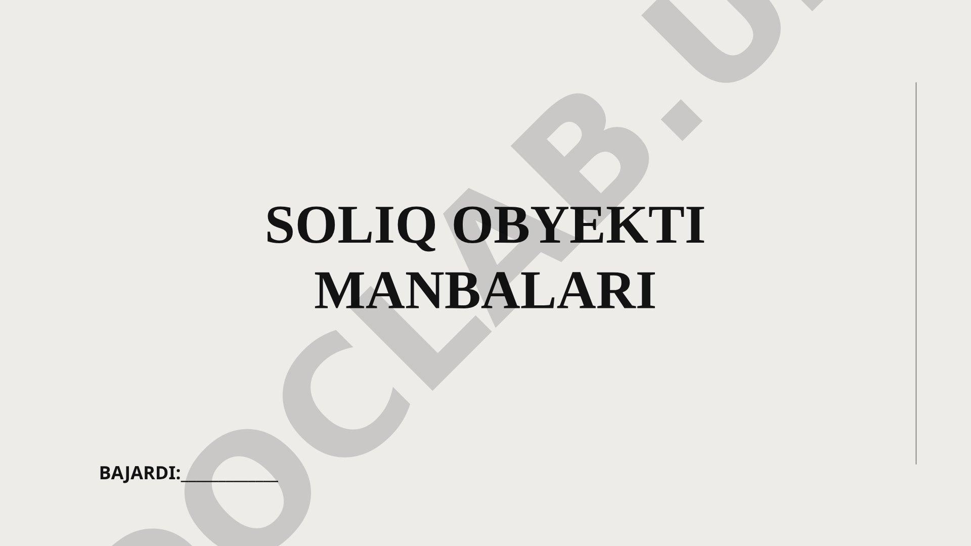 Soliq tushunchasi, soliq obyektlari turlari: daromad, mulk, iste'mol va meros solig'i
