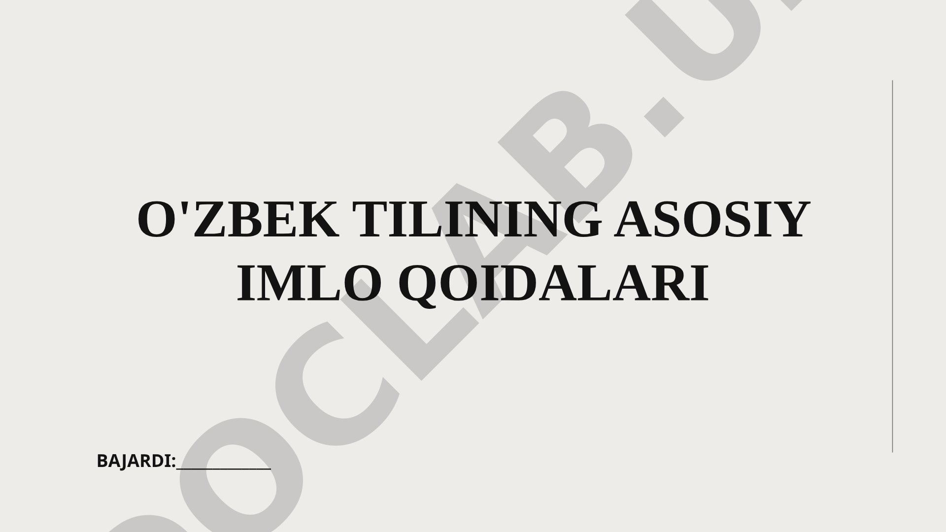 O'zbek tilining asosiy imlo qoidalari