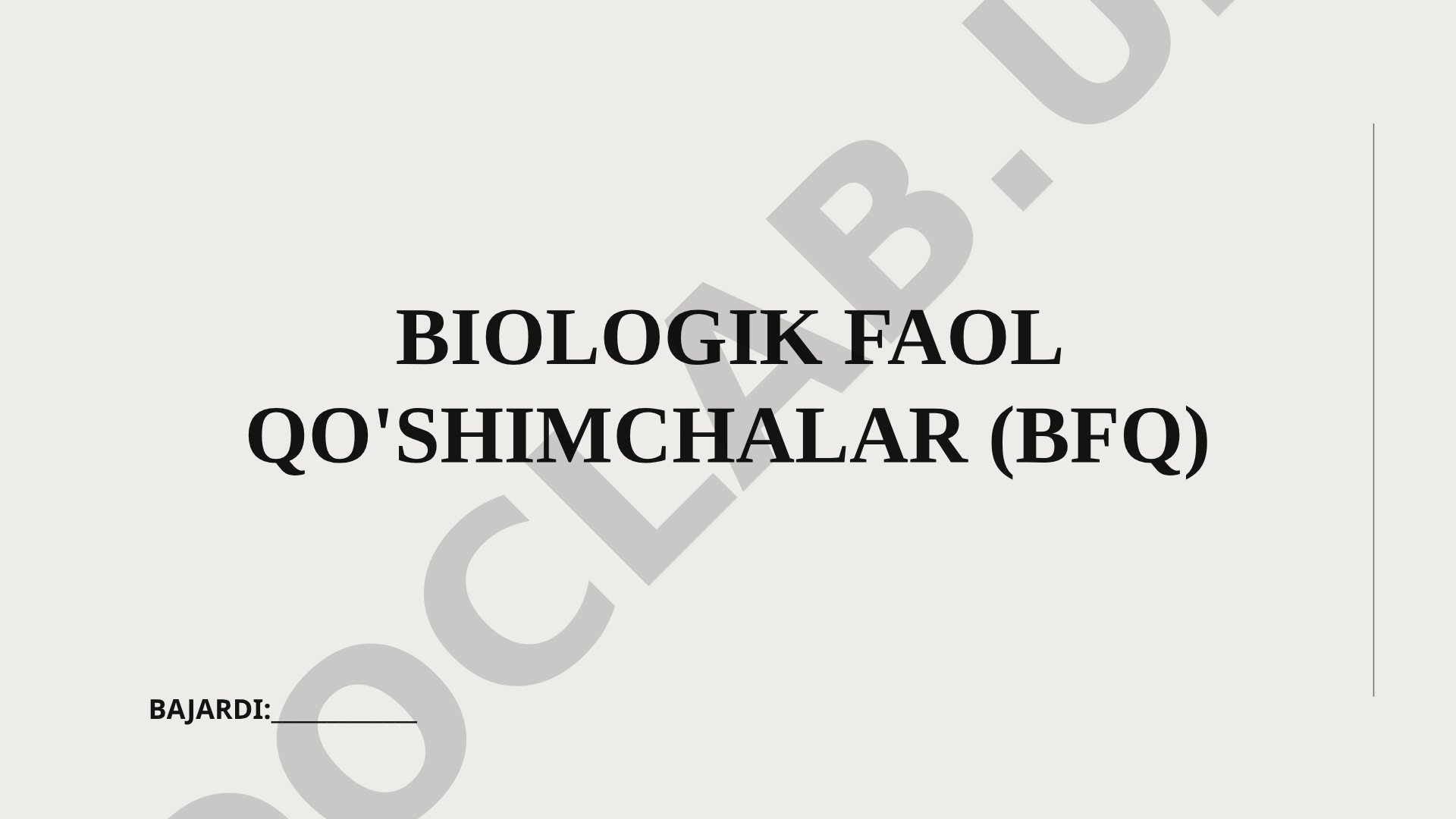 Biologik faol qo'shimchalar (BFQ)