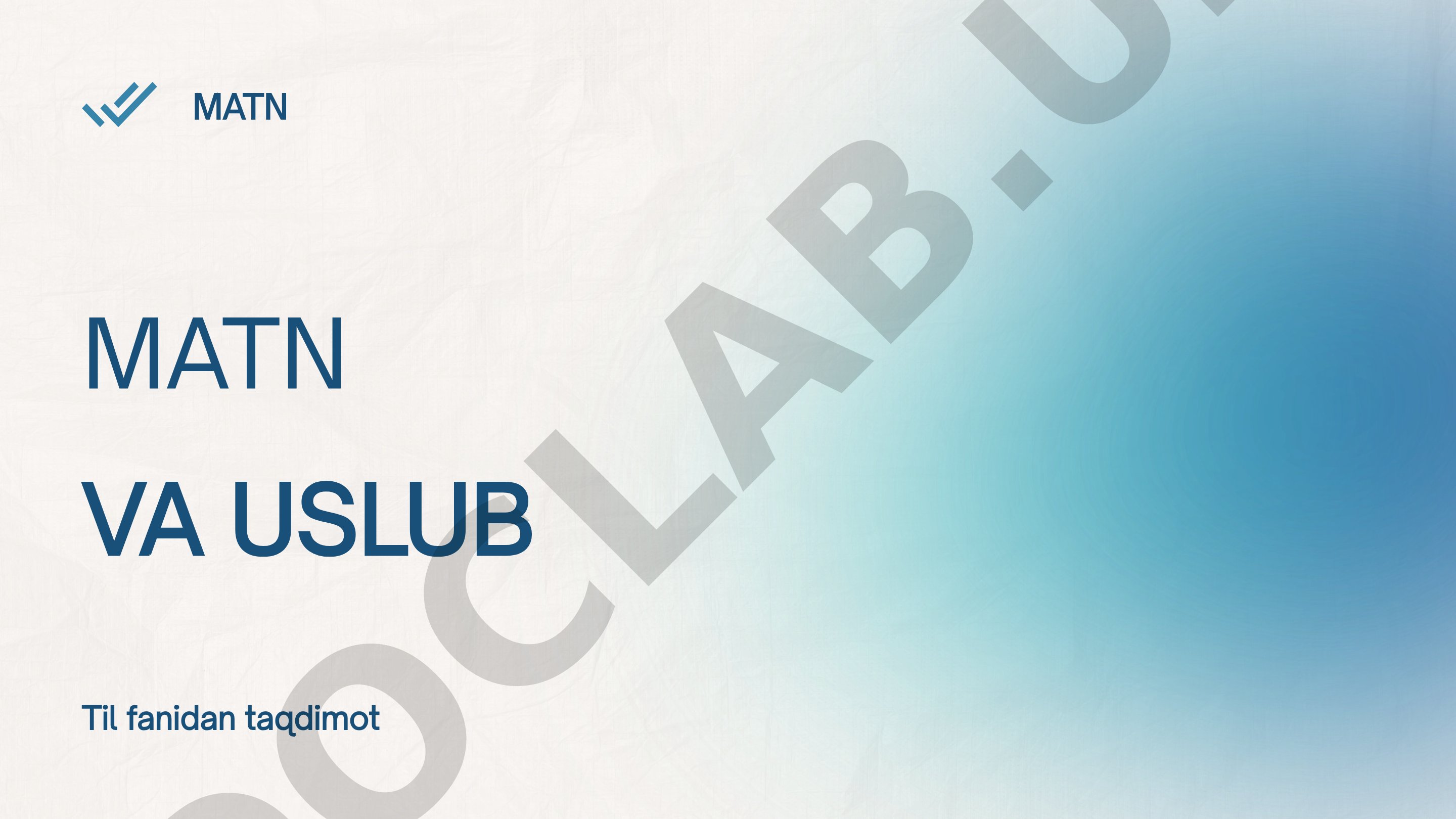 Matn va uslub tushunchasi, uslub turlari va ularning qo'llanish sohalari haqida taqdimot