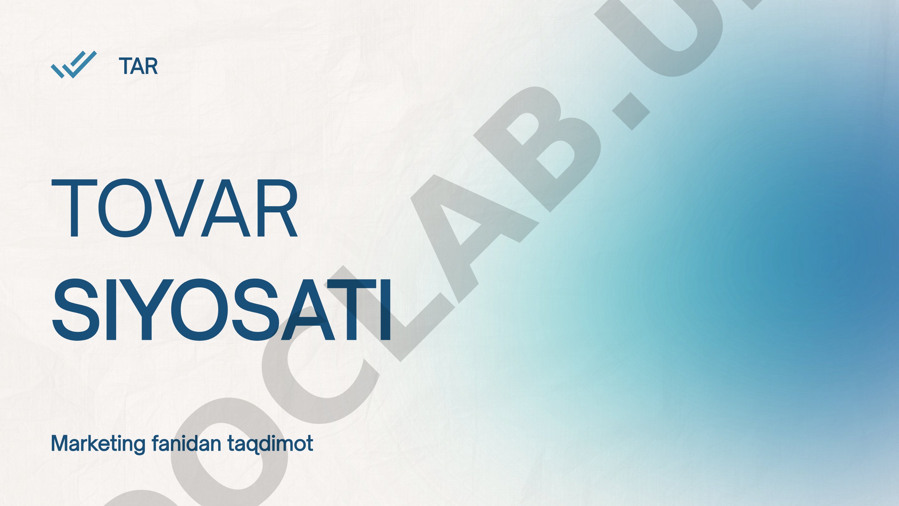 Tovar siyosati tushunchasi, ahamiyati, strategiyalari va assortiment siyosati haqida