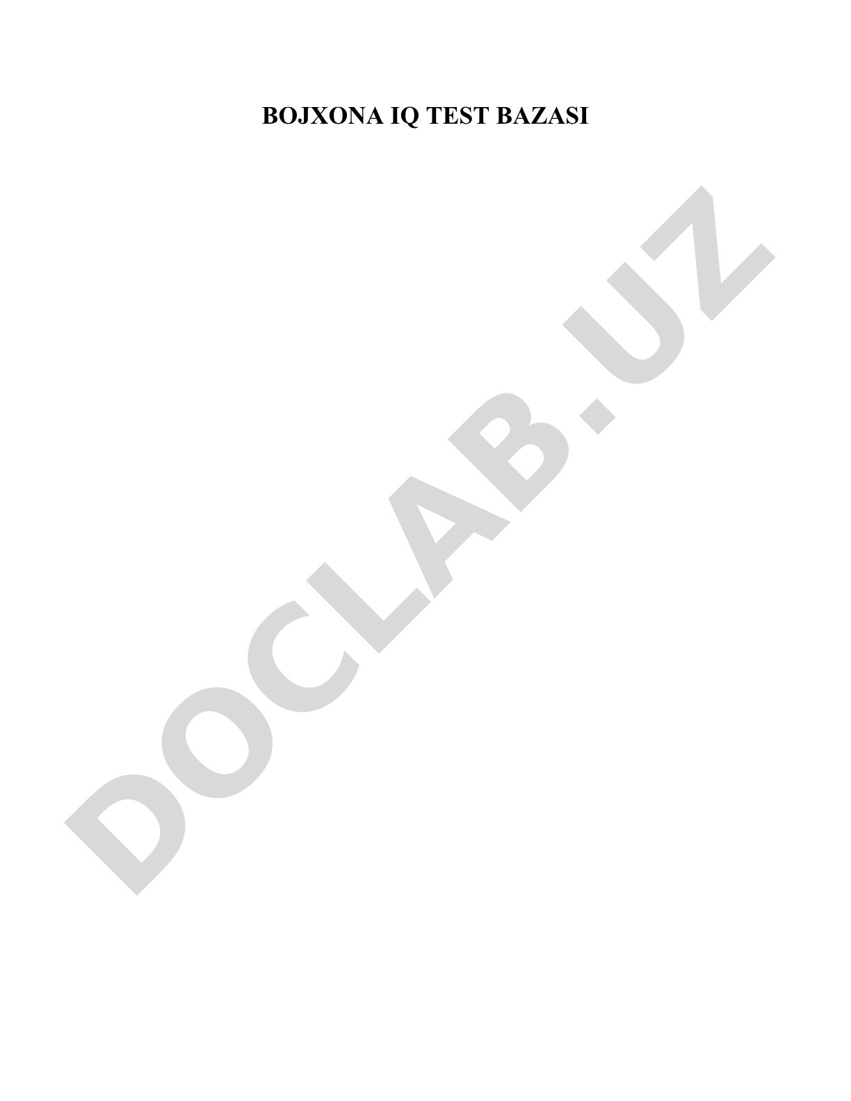 Bojxona IQ test bazasi