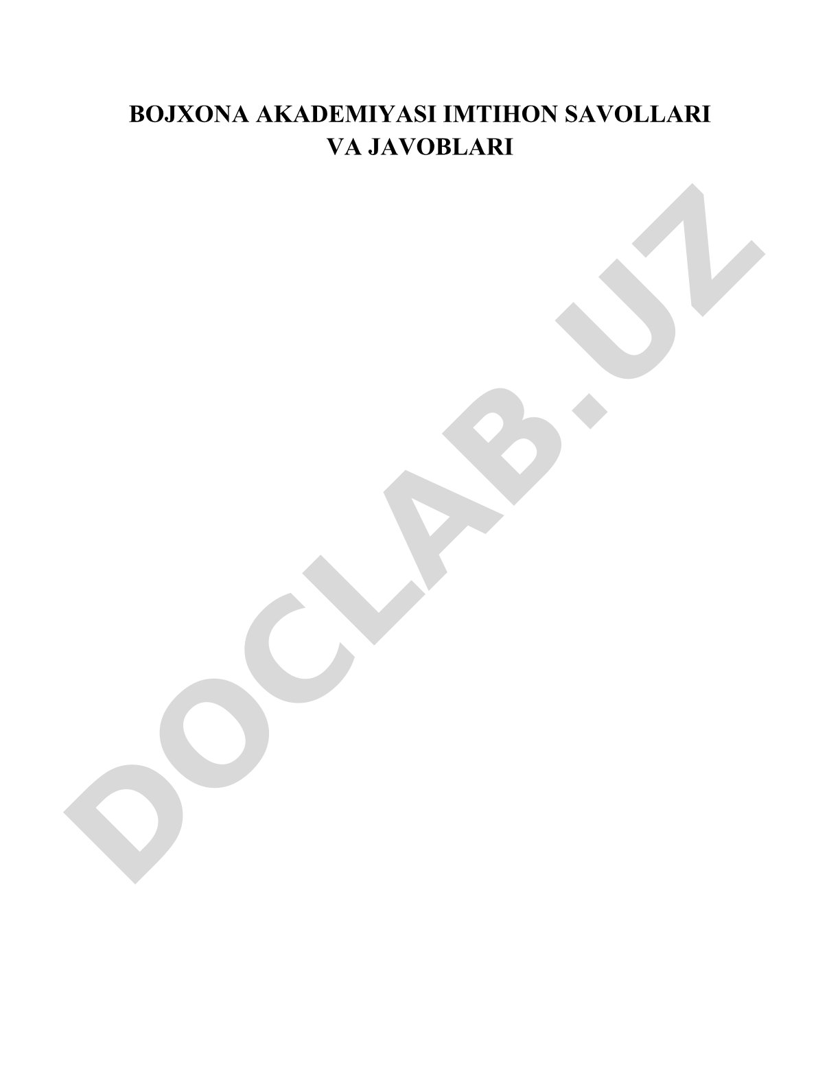 Bojxona akademiyasi imtihon savollari va javoblari