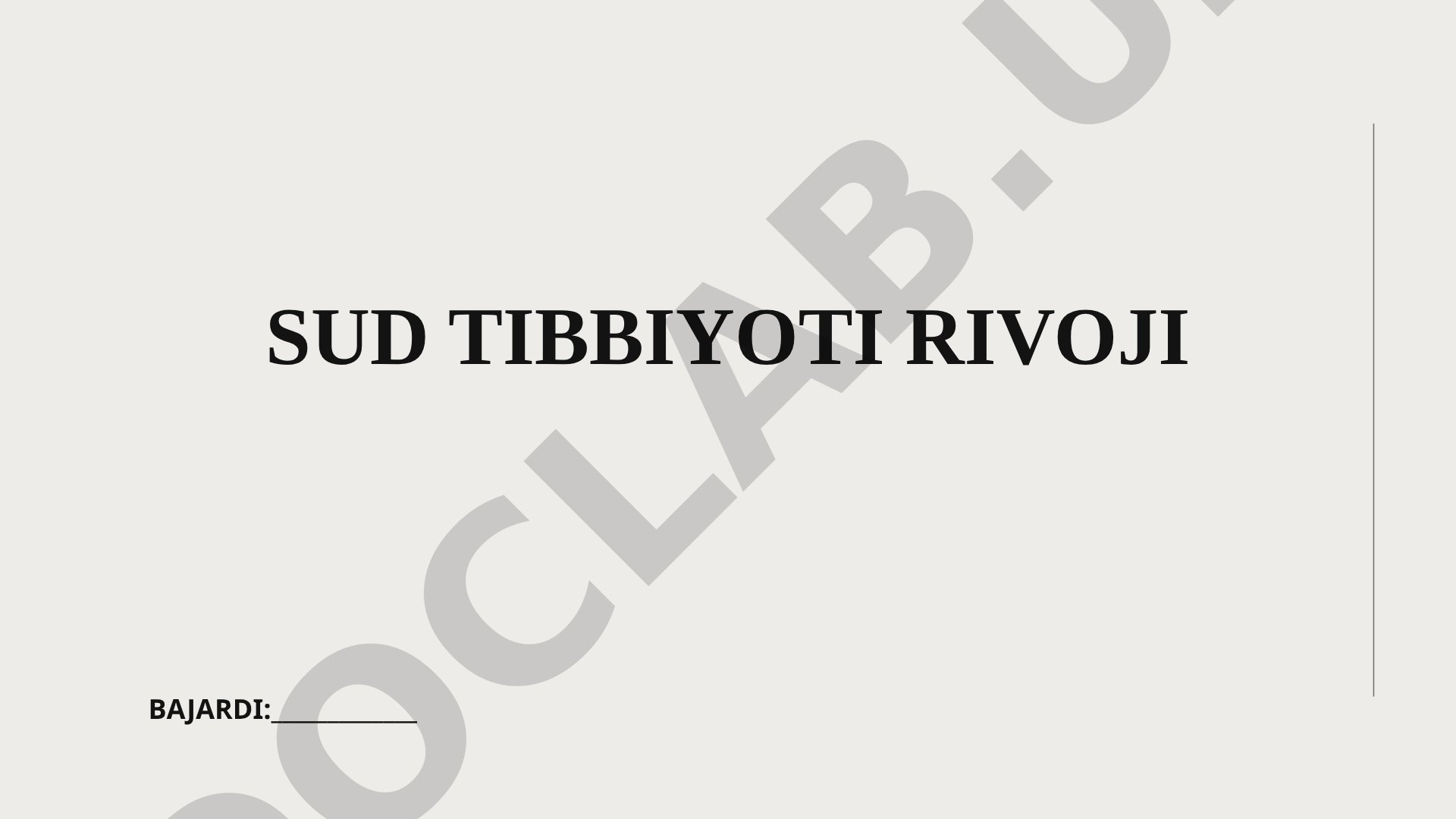 O'zbekistonda sud tibbiyotining rivojlanish tarixi va zamonaviy amaliyoti haqida