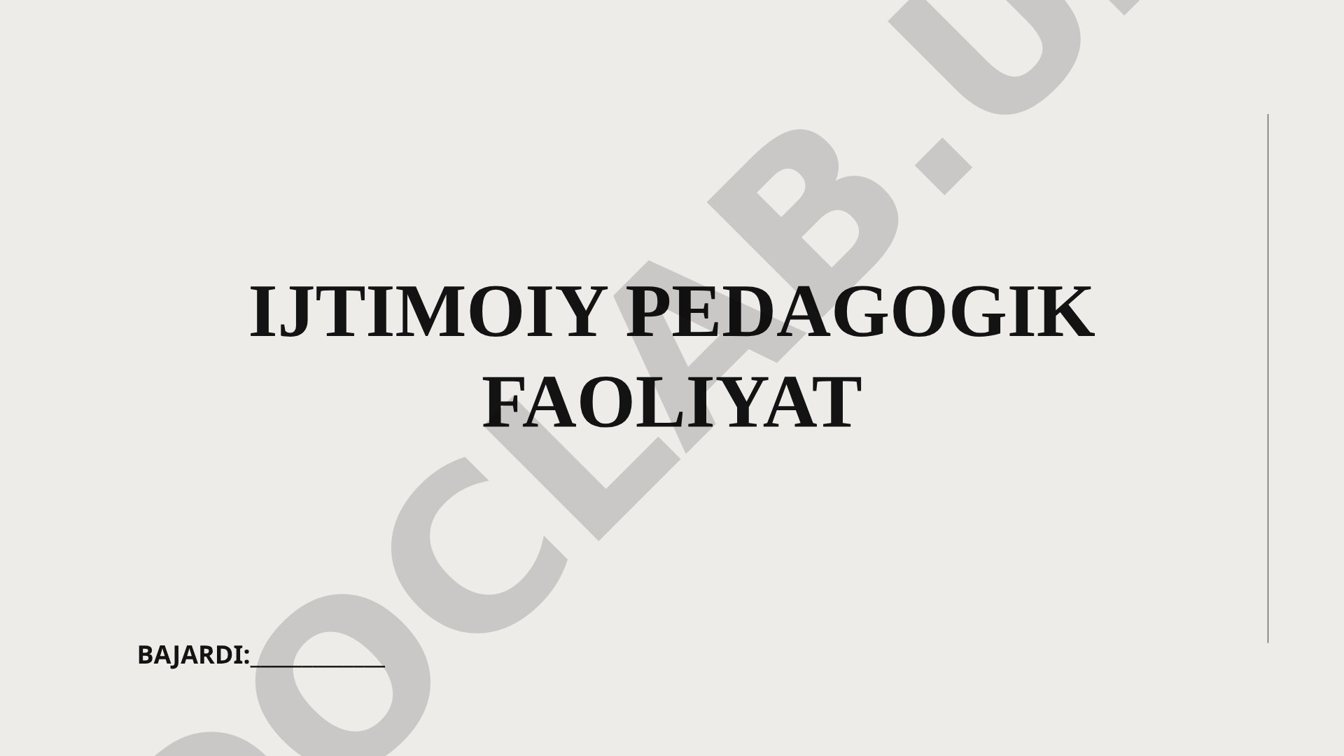 Ijtimoiy pedagogik faoliyat tushunchasi, maqsadi va turlari yoritilgan