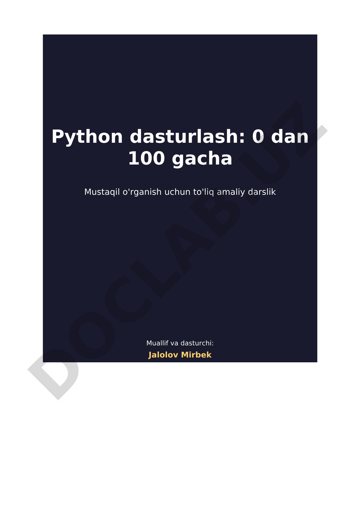 Dasturlash nima va nima uchun Python?